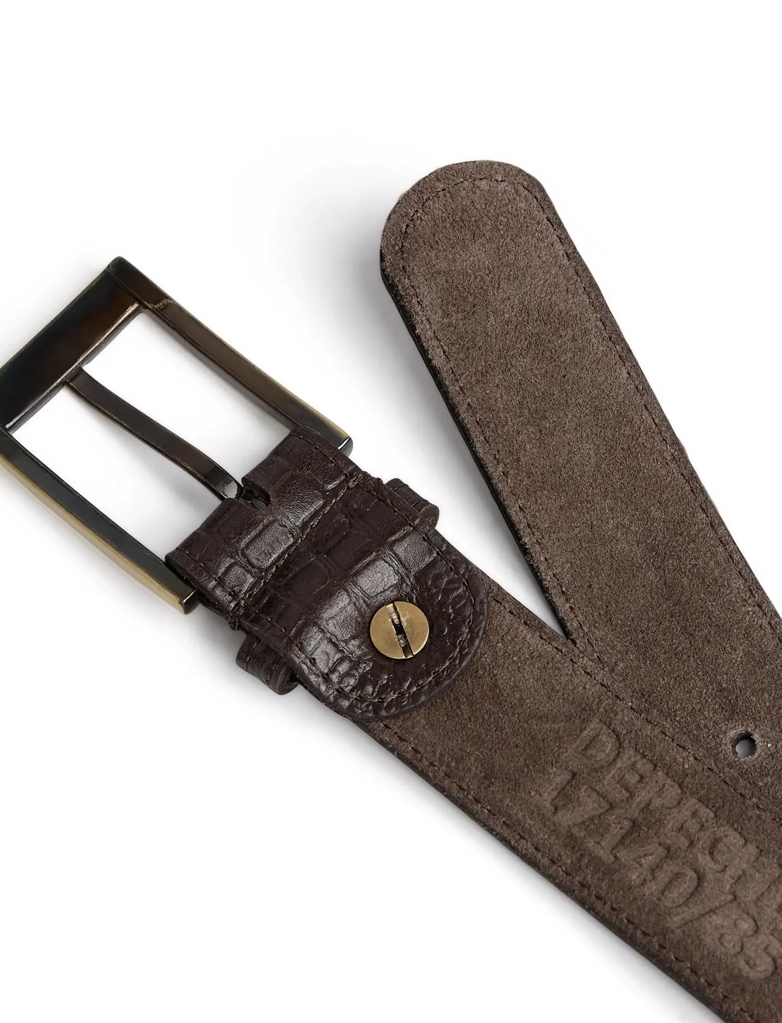 DEPECHE - Fashion Favourites Belt - læderbælter - 265 brown croco - 2