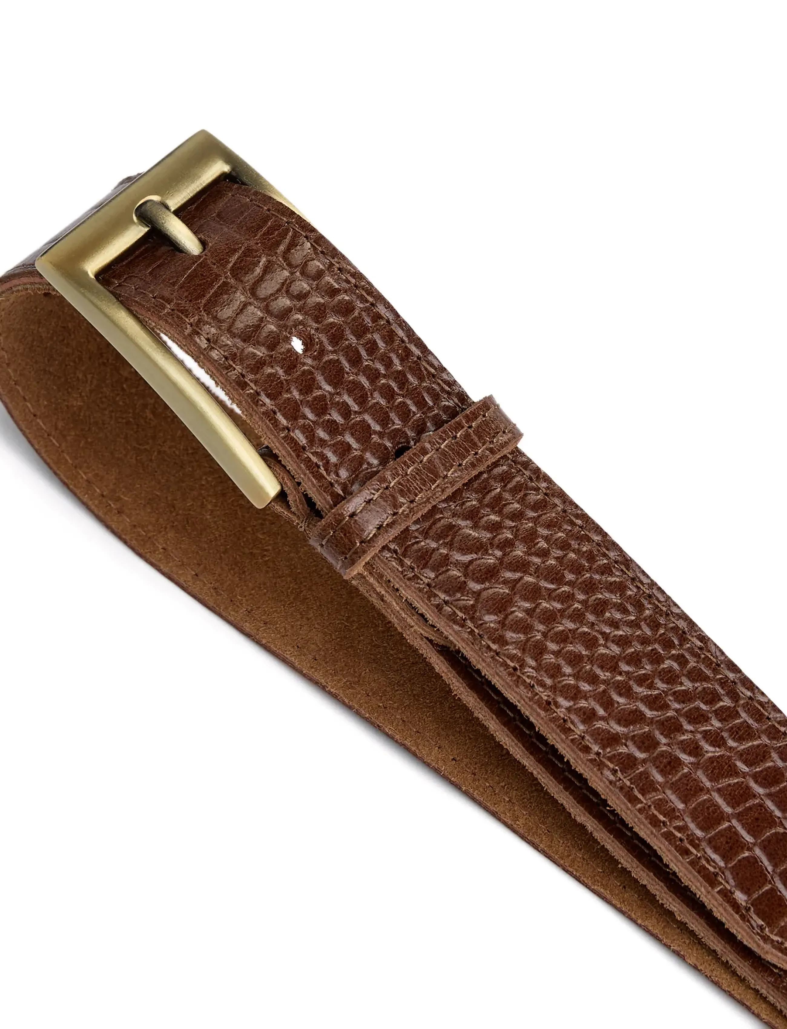 DEPECHE - Fashion Favourites Belt - læderbælter - 326 cognac croco - 1