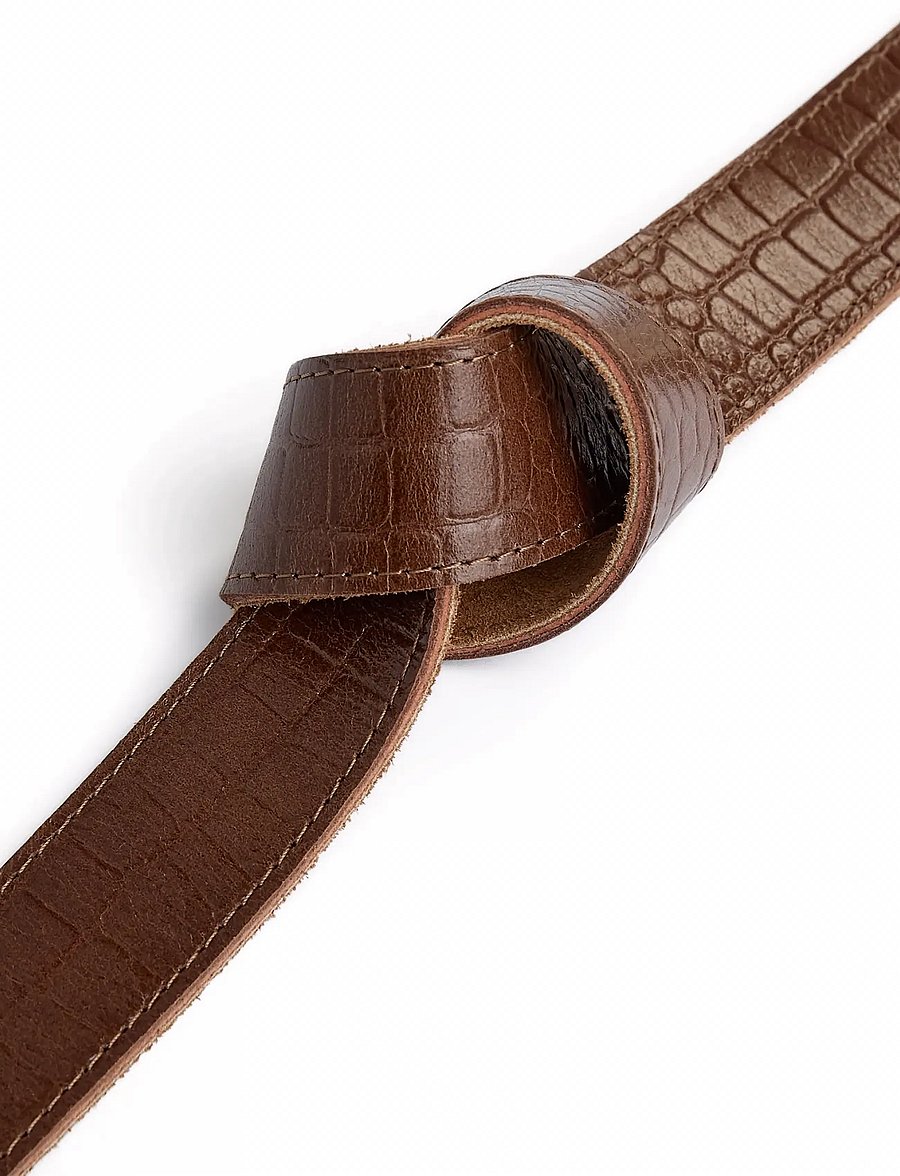 DEPECHE - Fashion Favourites Belt - læderbælter - 326 cognac croco - 2