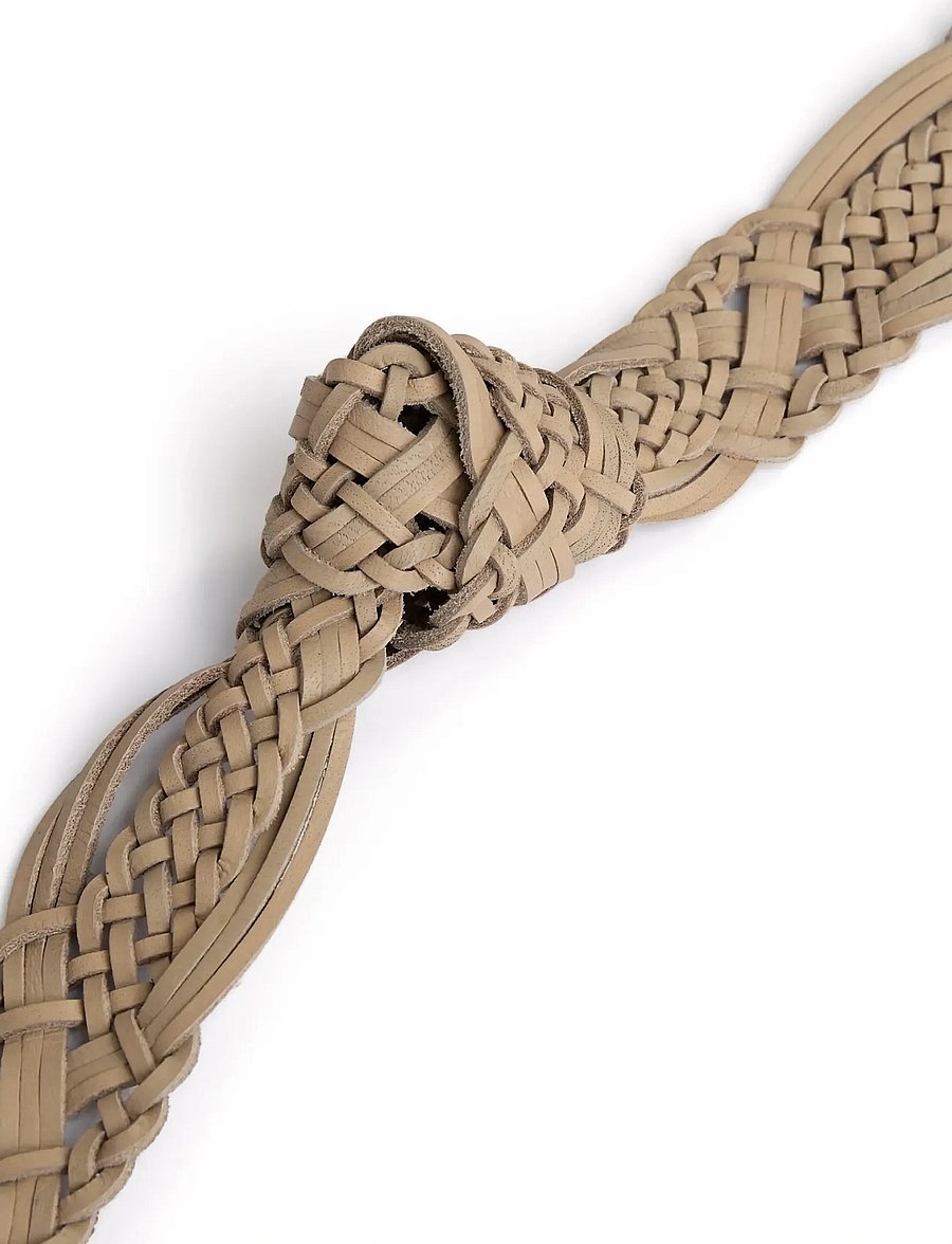 DEPECHE - Weave Belt - læderbælter - 202 vanilla - 1