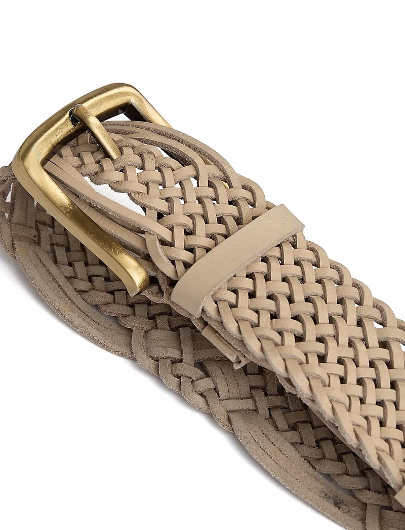 DEPECHE - Weave Belt - læderbælter - 202 vanilla - 2