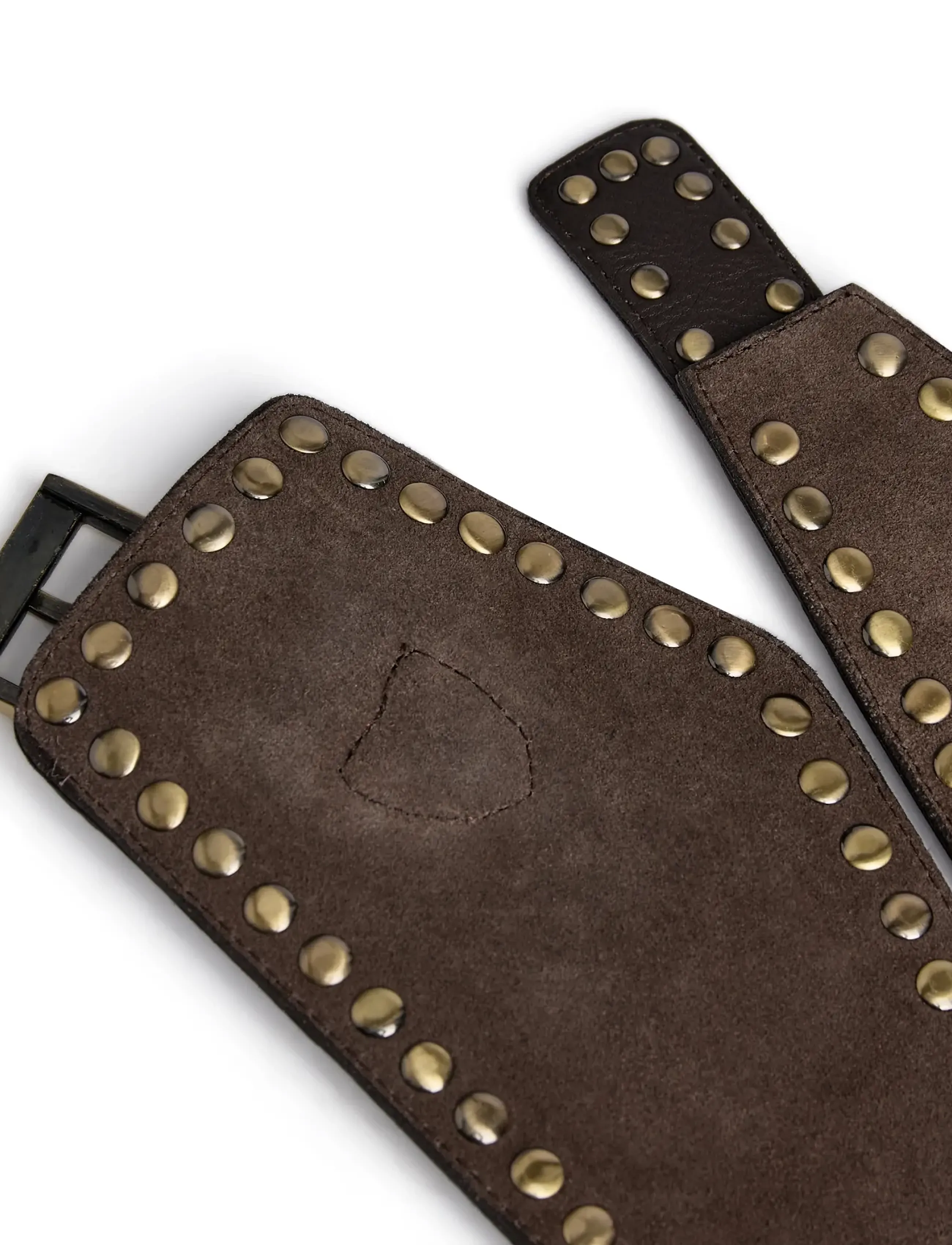 DEPECHE - Studded waist belt - läderskärp - 033 mocca - 2