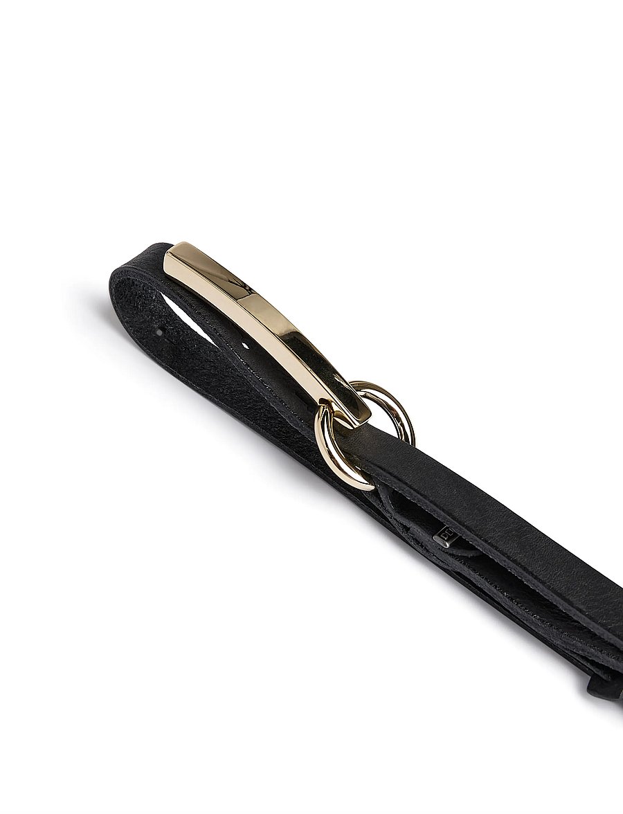 DEPECHE - Narrow Belt - midjeskärp - 190 black/gold - 2