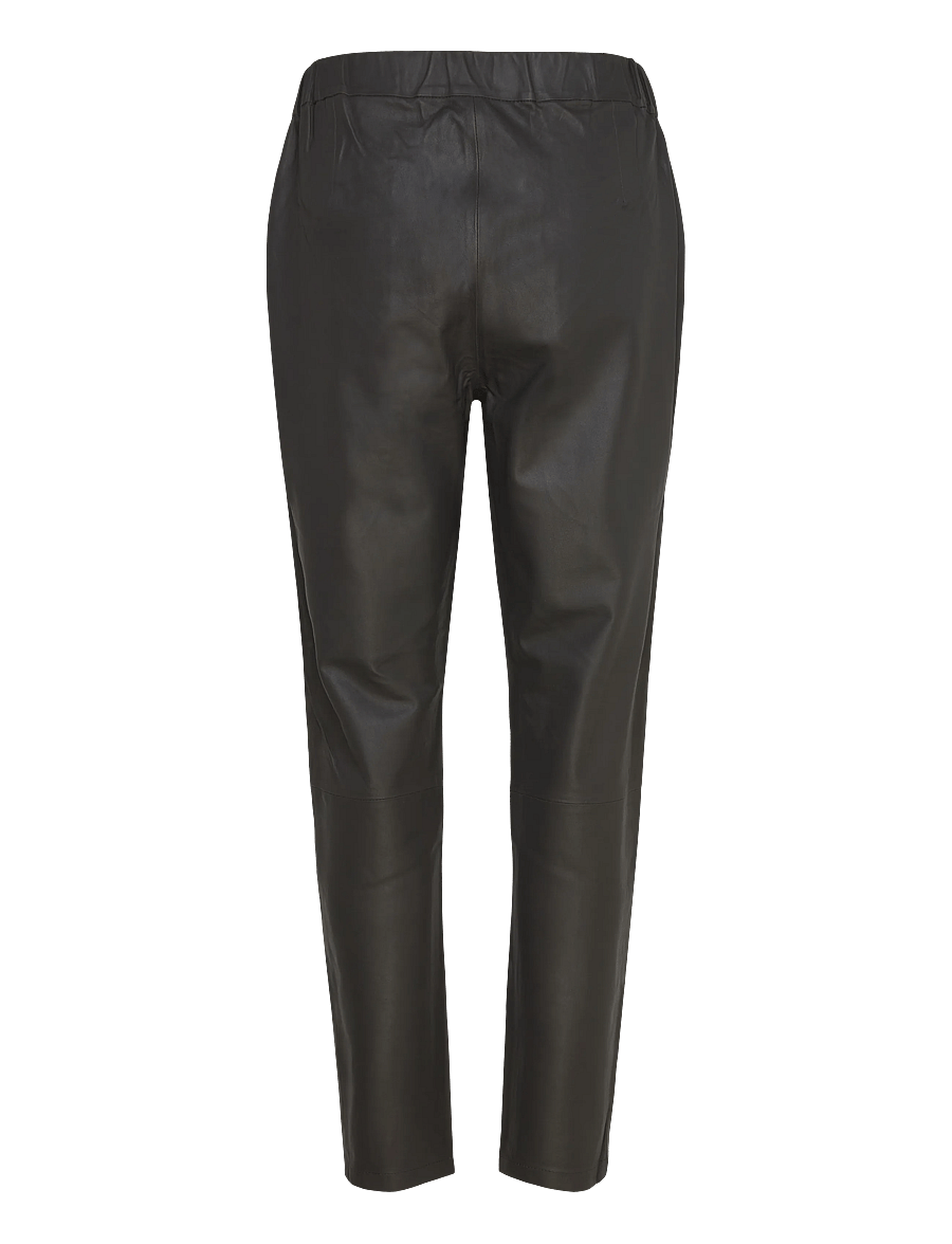 DEPECHE - Pant - leather trousers - 175 charcoal - 1