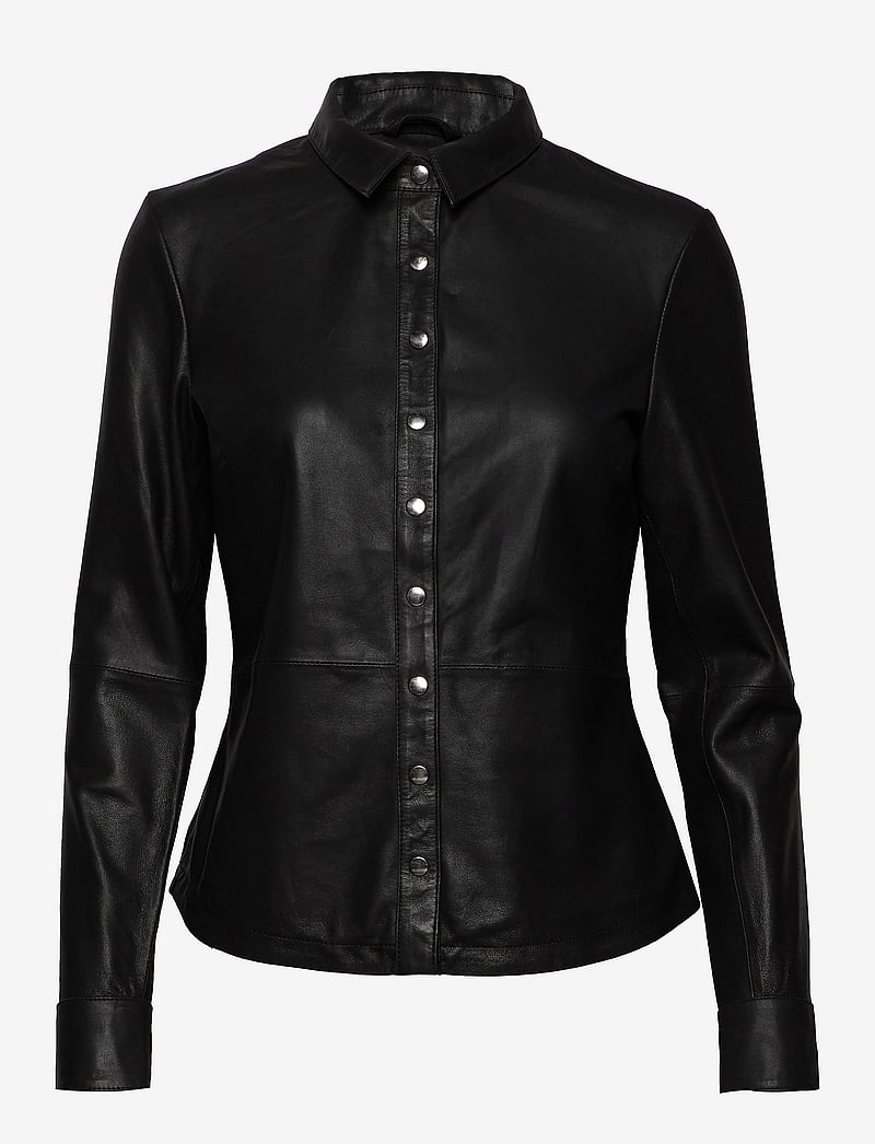 DEPECHE - Shirt w/buttons - långärmade skjortor - black - 0