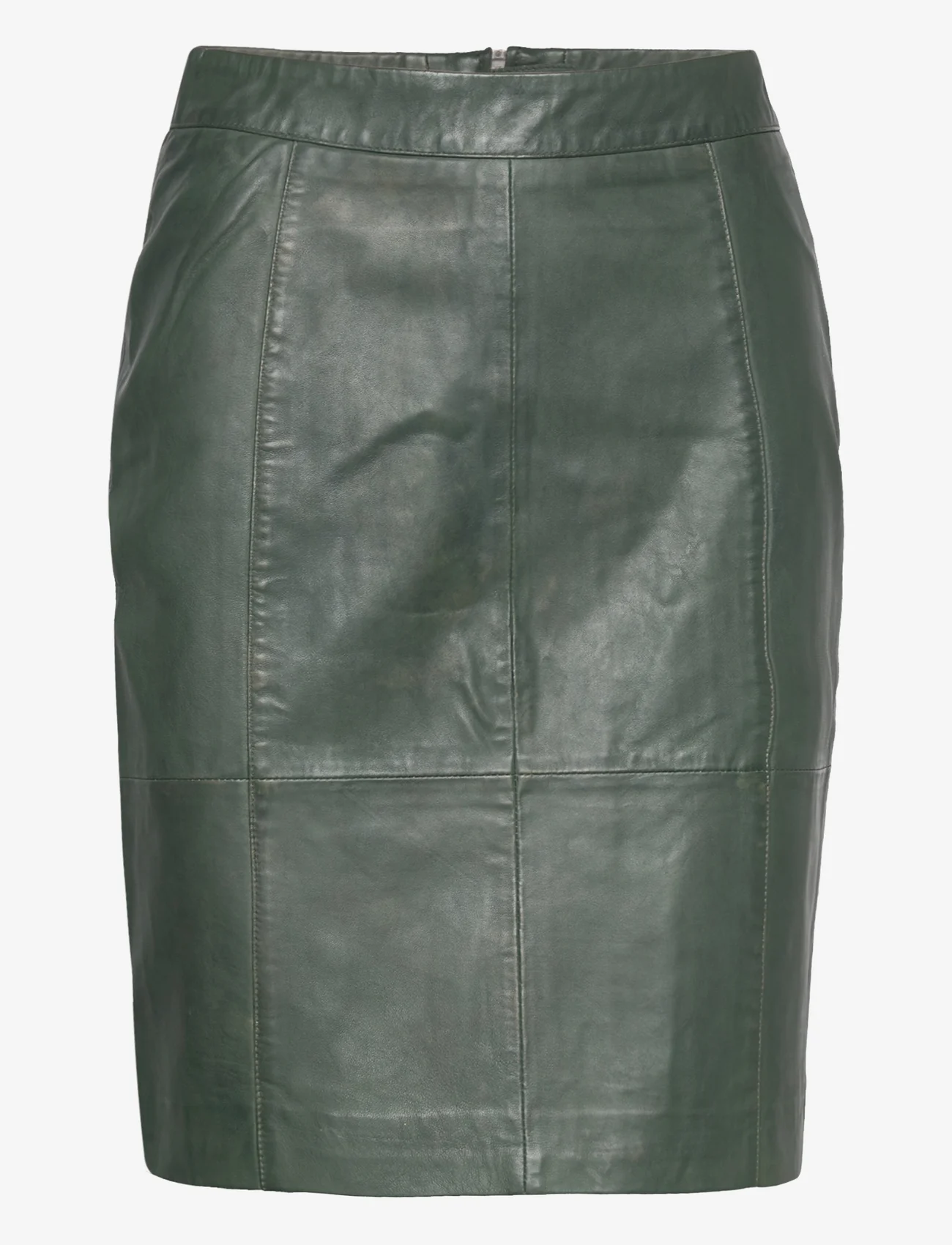 DEPECHE - DicteDEP Leather Skirt - Ādas svārki - 102 bottle green - 0