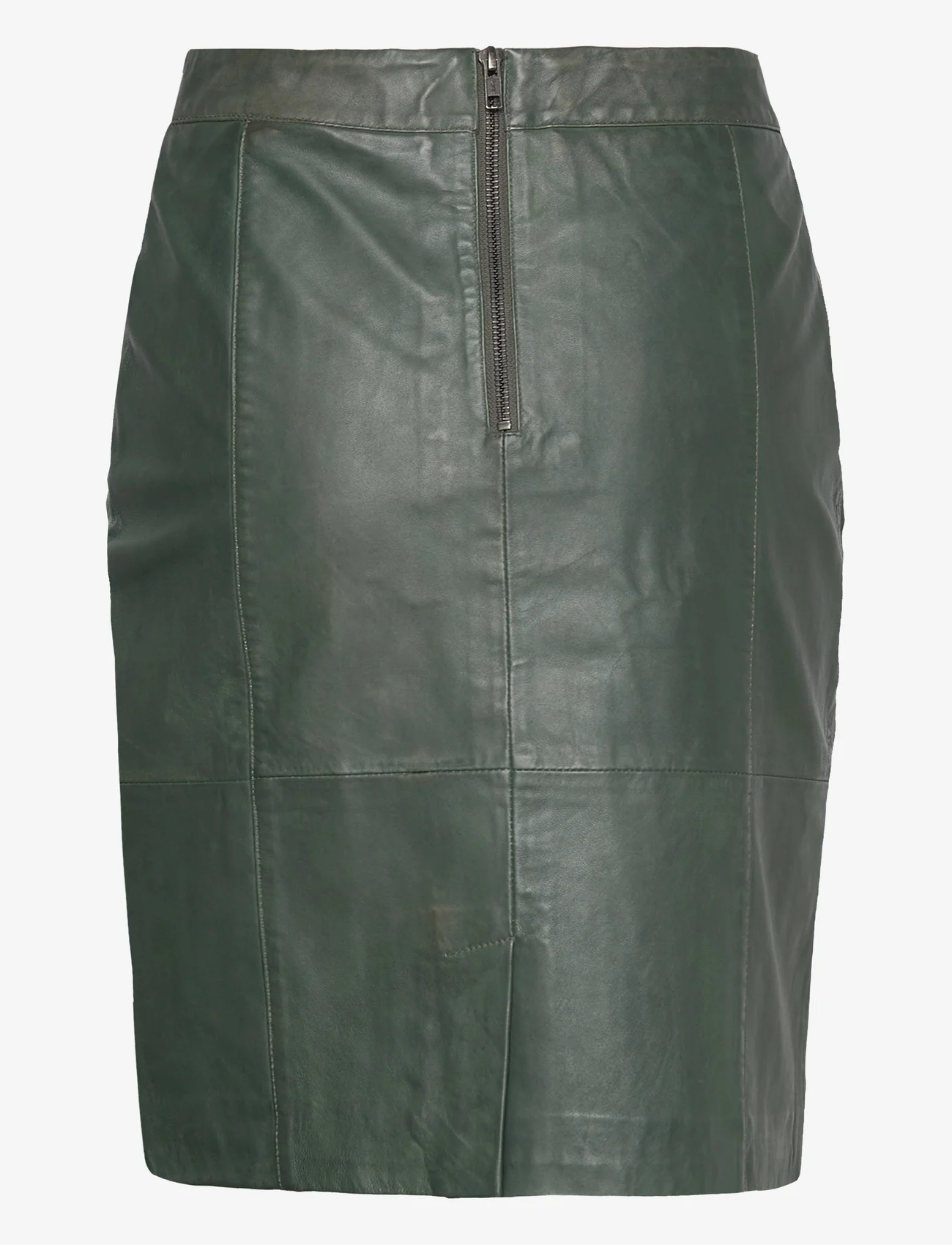 DEPECHE - DicteDEP Leather Skirt - nederdele i læder - 102 bottle green - 1