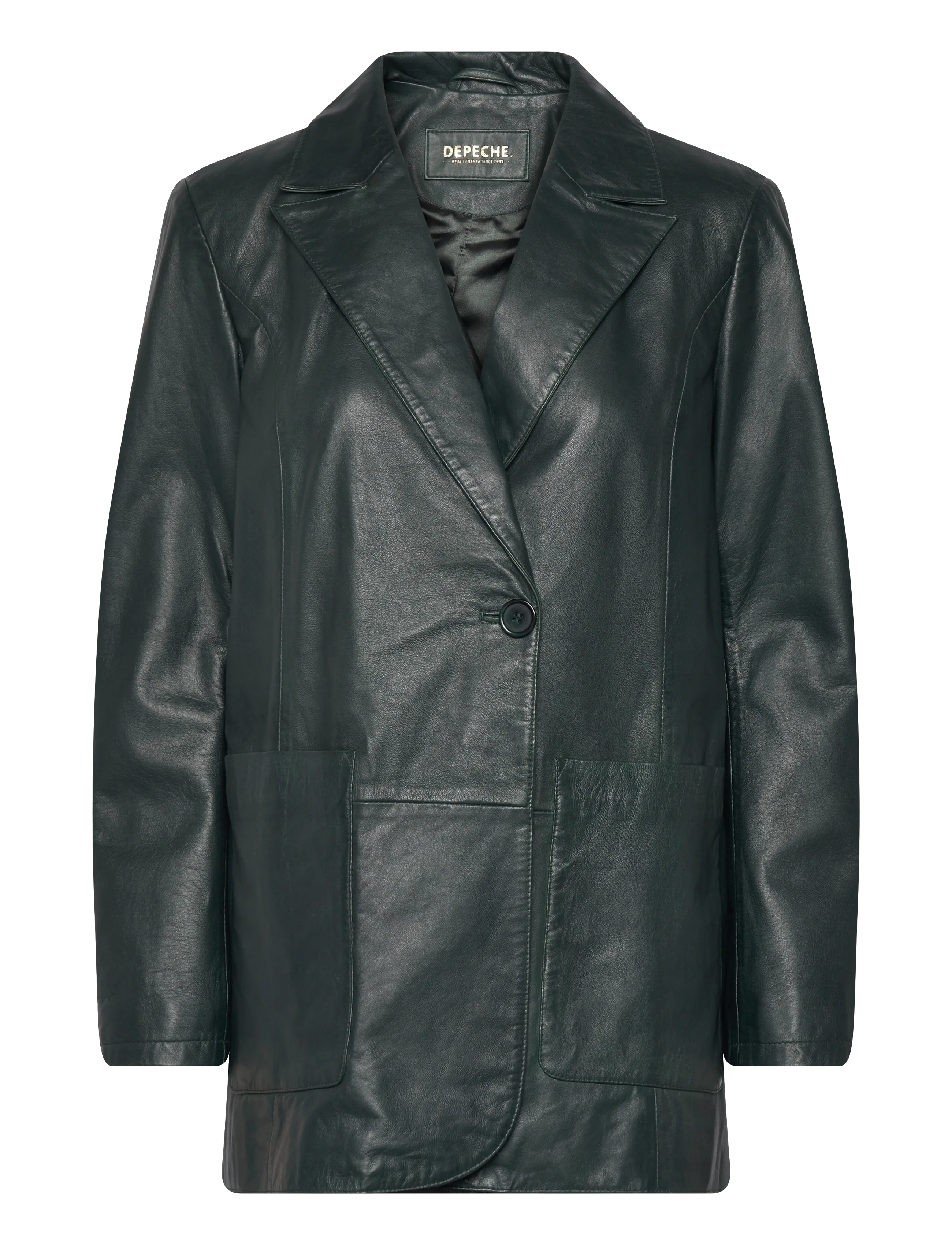 DEPECHE MayaDEP Blazer - Lederjacken - 102 BOTTLE GREEN / green