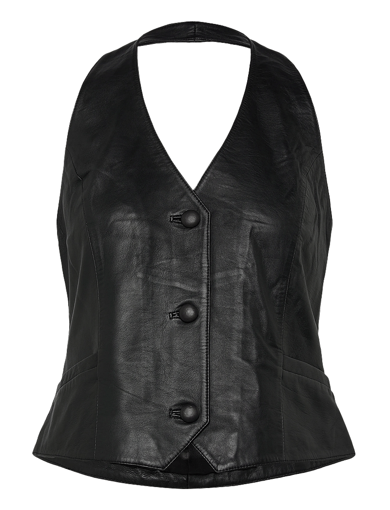 DEPECHE - KimmiDEP Leather Vest - topid ja varrukateta alussärgid - 099 black (nero) - 0