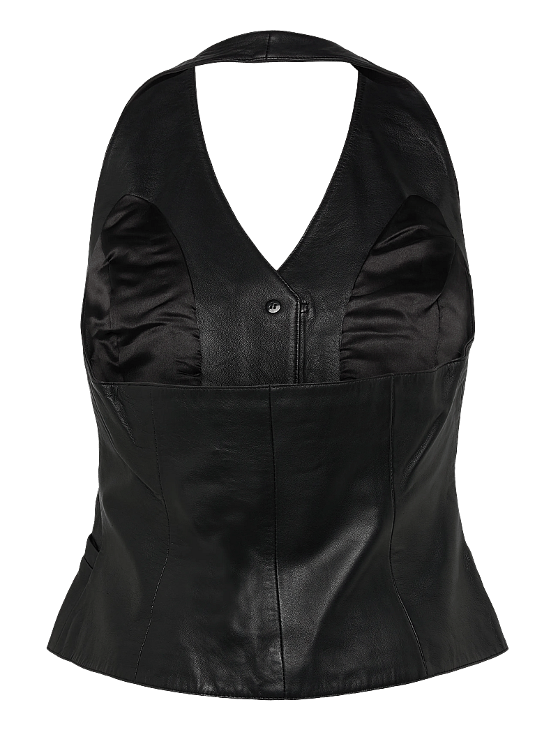 DEPECHE - KimmiDEP Leather Vest - topid ja varrukateta alussärgid - 099 black (nero) - 1
