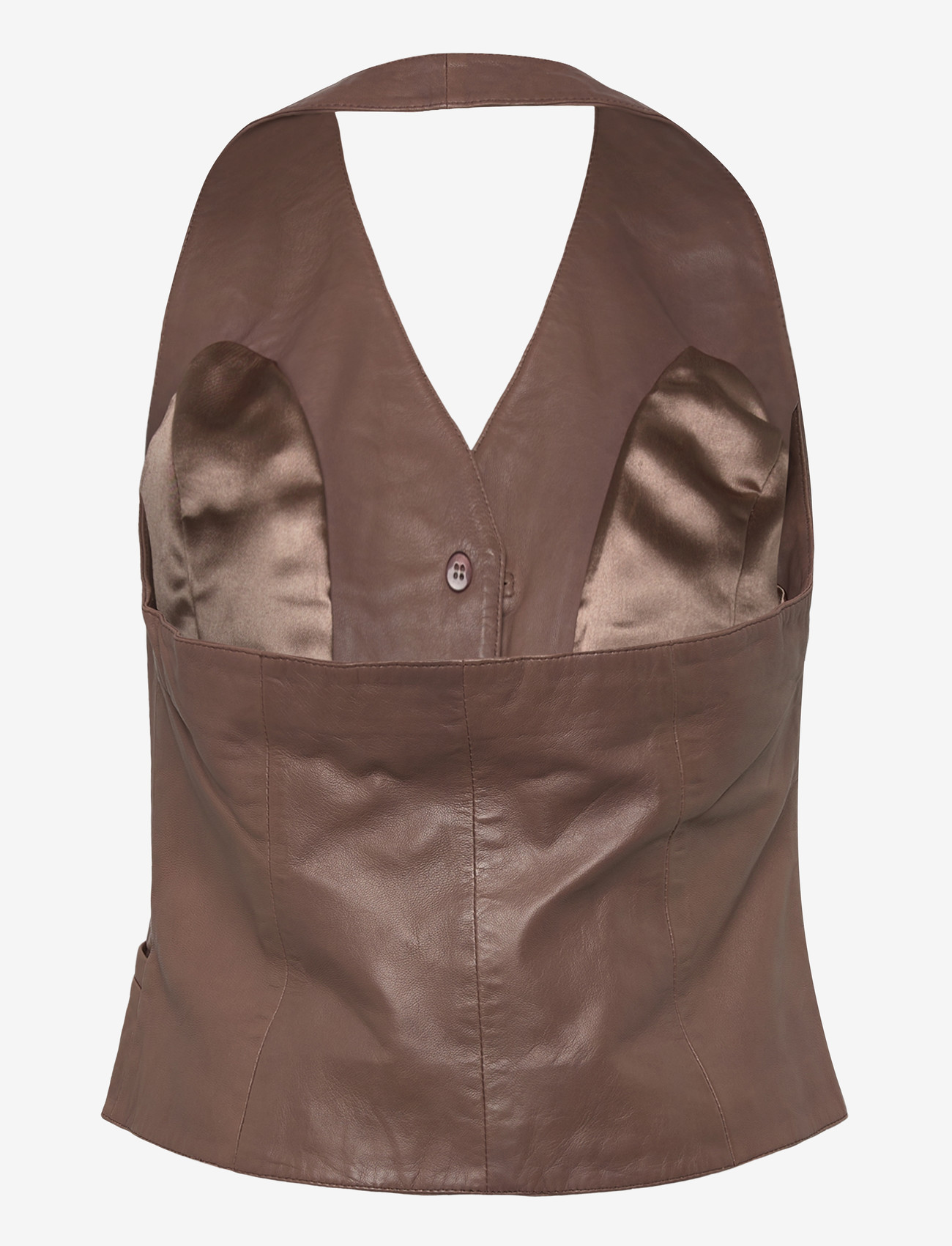 DEPECHE - KimmiDEP Leather Vest - topid ja varrukateta alussärgid - 168 latte - 1