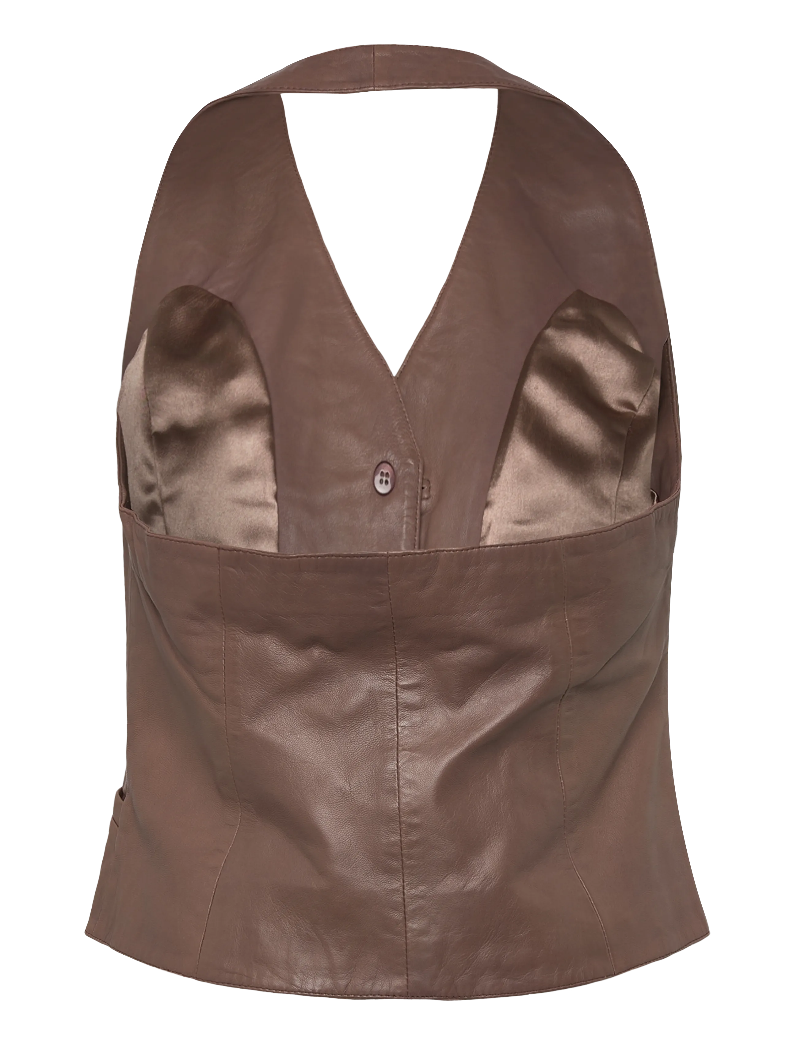 DEPECHE - KimmiDEP Leather Vest - Ärmellose tops - 168 latte - 1