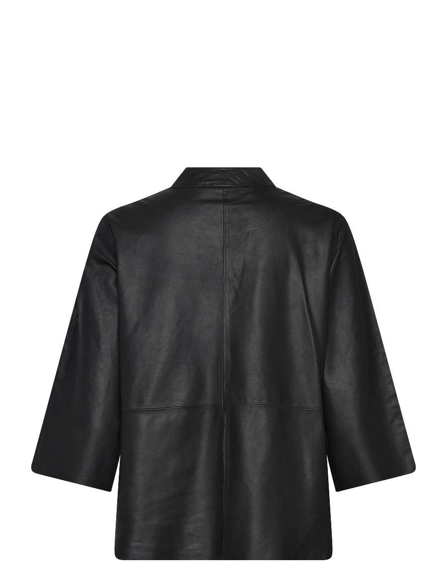DEPECHE - KyleDEP Leather Top - langärmlige tops - 099 black (nero) - 1