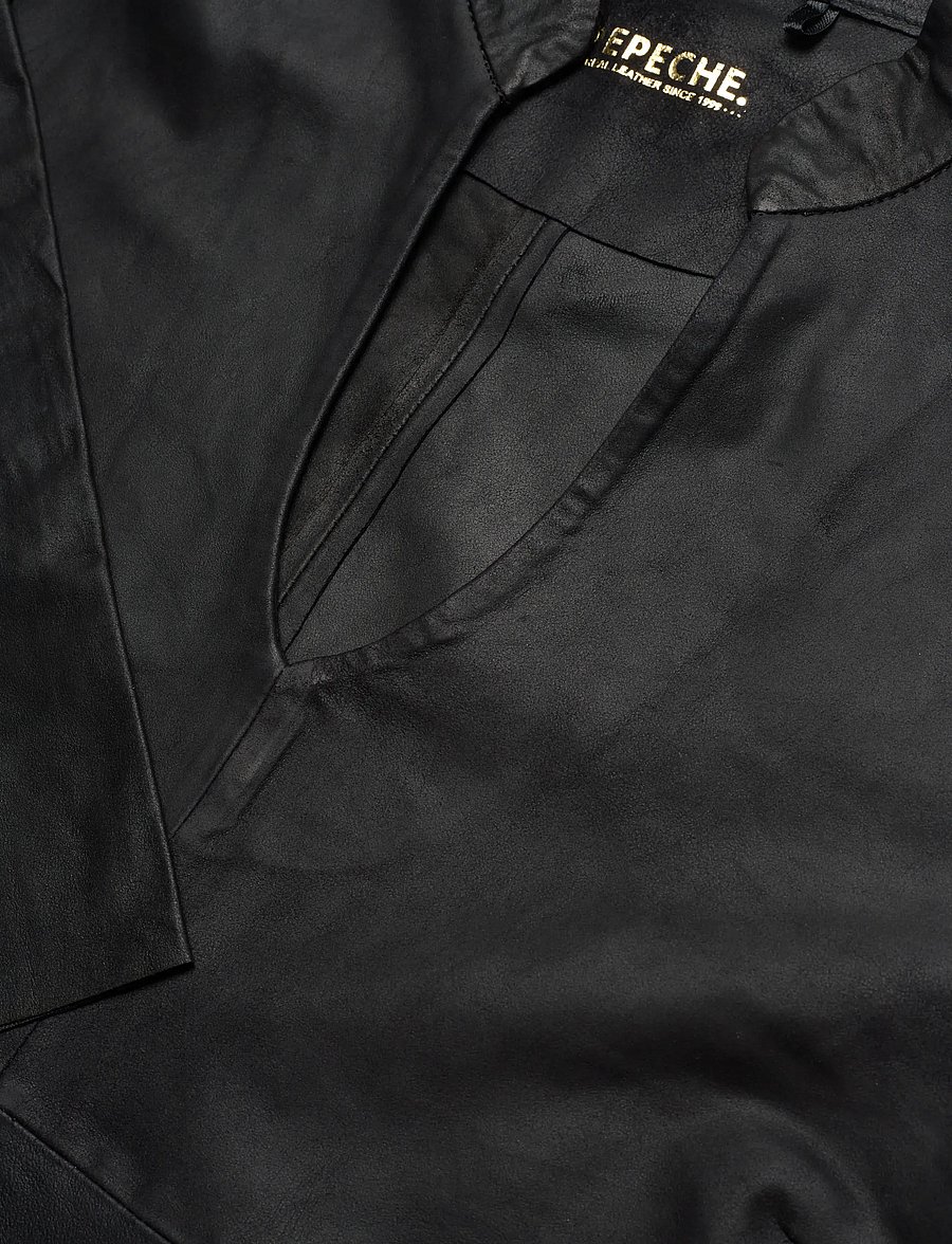 DEPECHE - KyleDEP Leather Top - langärmlige tops - 099 black (nero) - 2