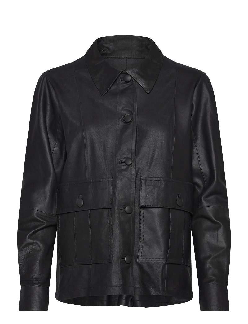 DEPECHE - LenoaDEP Leather Jacket - frühlingsjacken - 099 black (nero) - 0