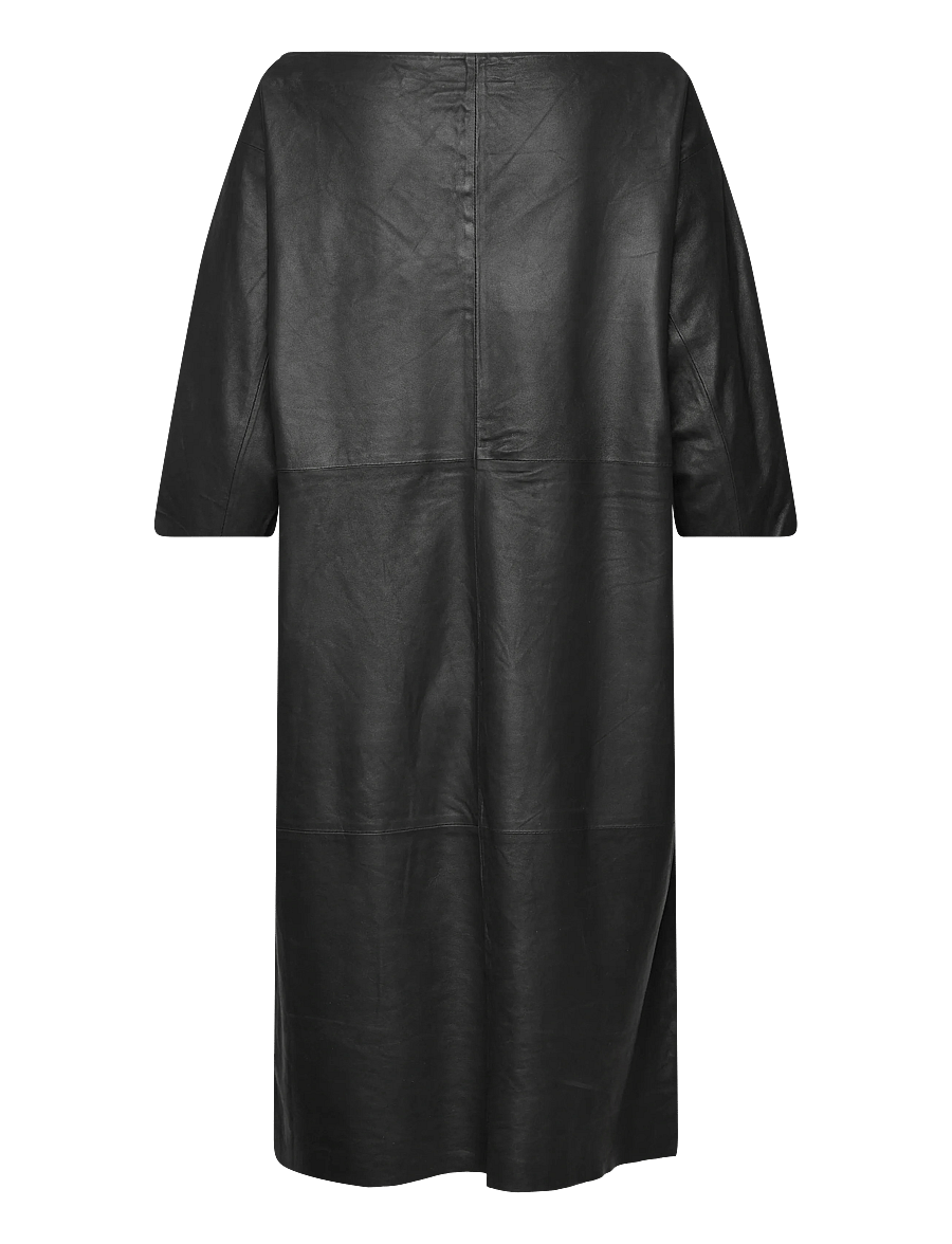 DEPECHE - OliviaDEP Leather Dress - midi kjoler - 099 black (nero) - 1