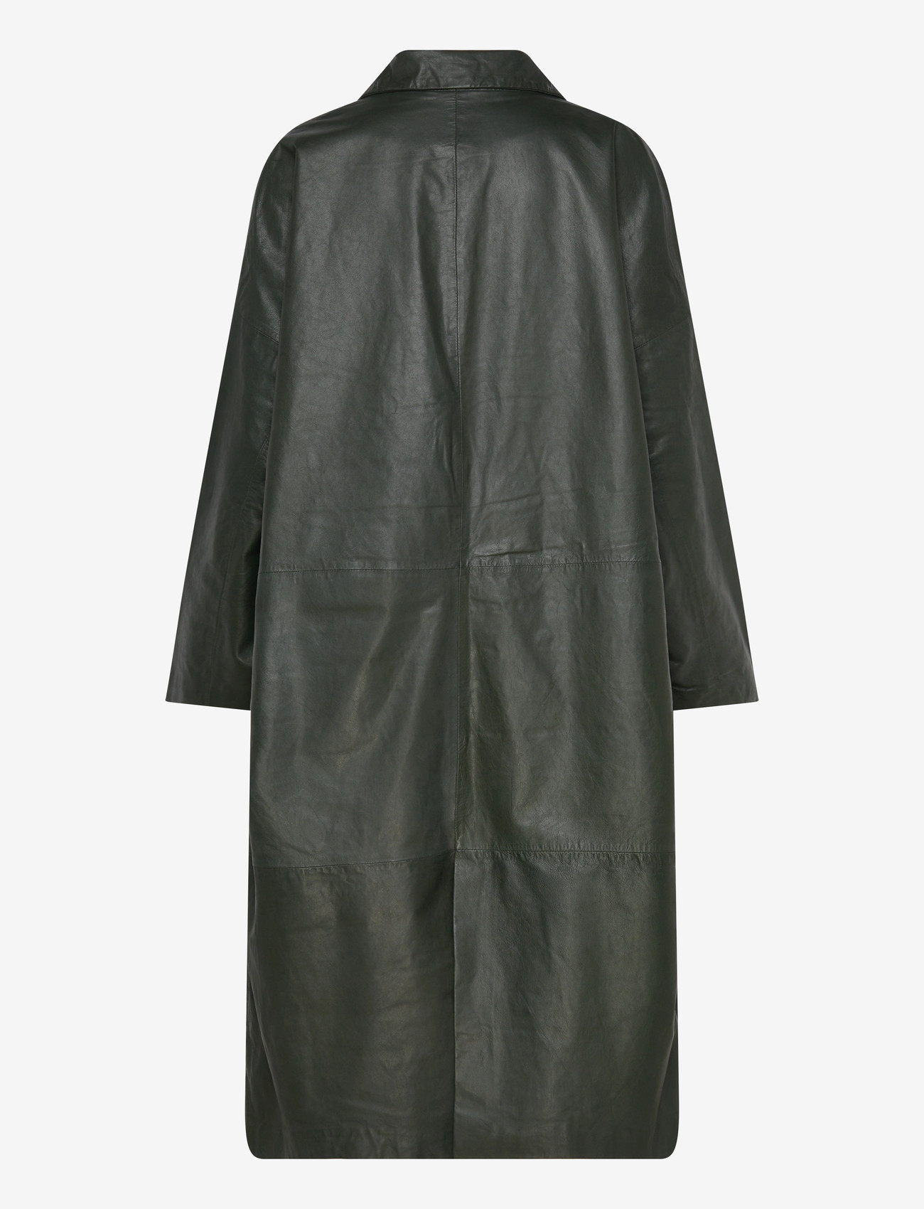 DEPECHE - MilleDEP Long Leather Jacket - 213 vintage green - 1