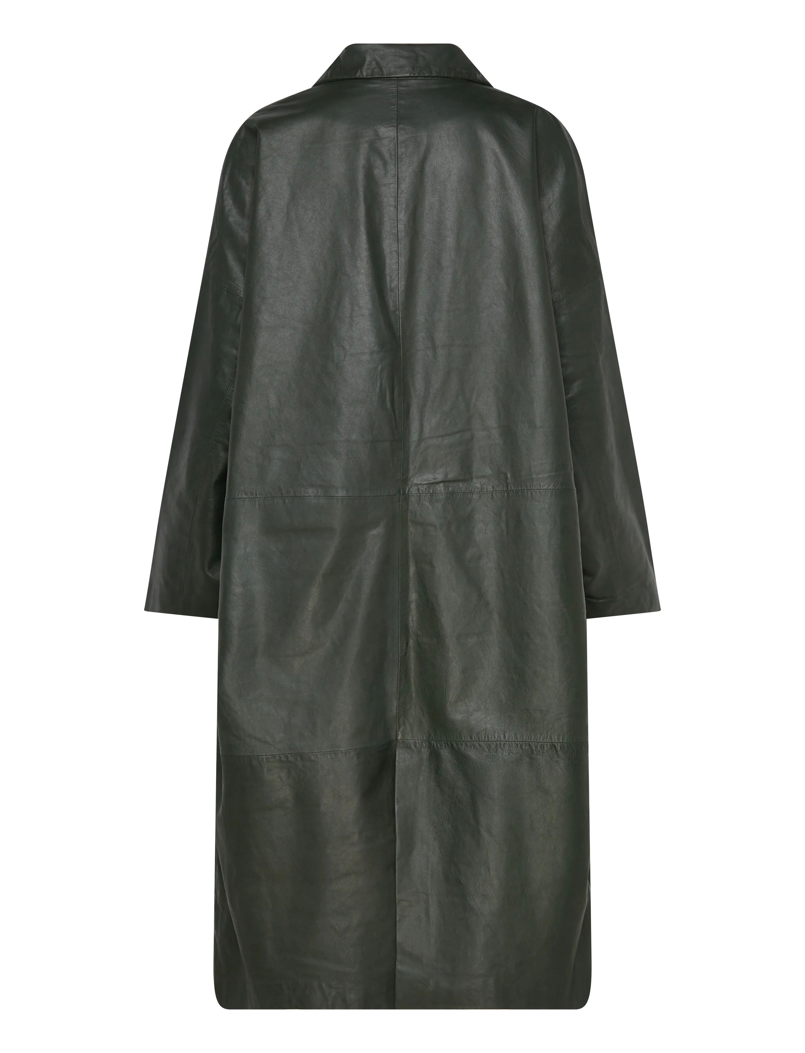 DEPECHE - MilleDEP Long Leather Jacket - 213 vintage green - 1