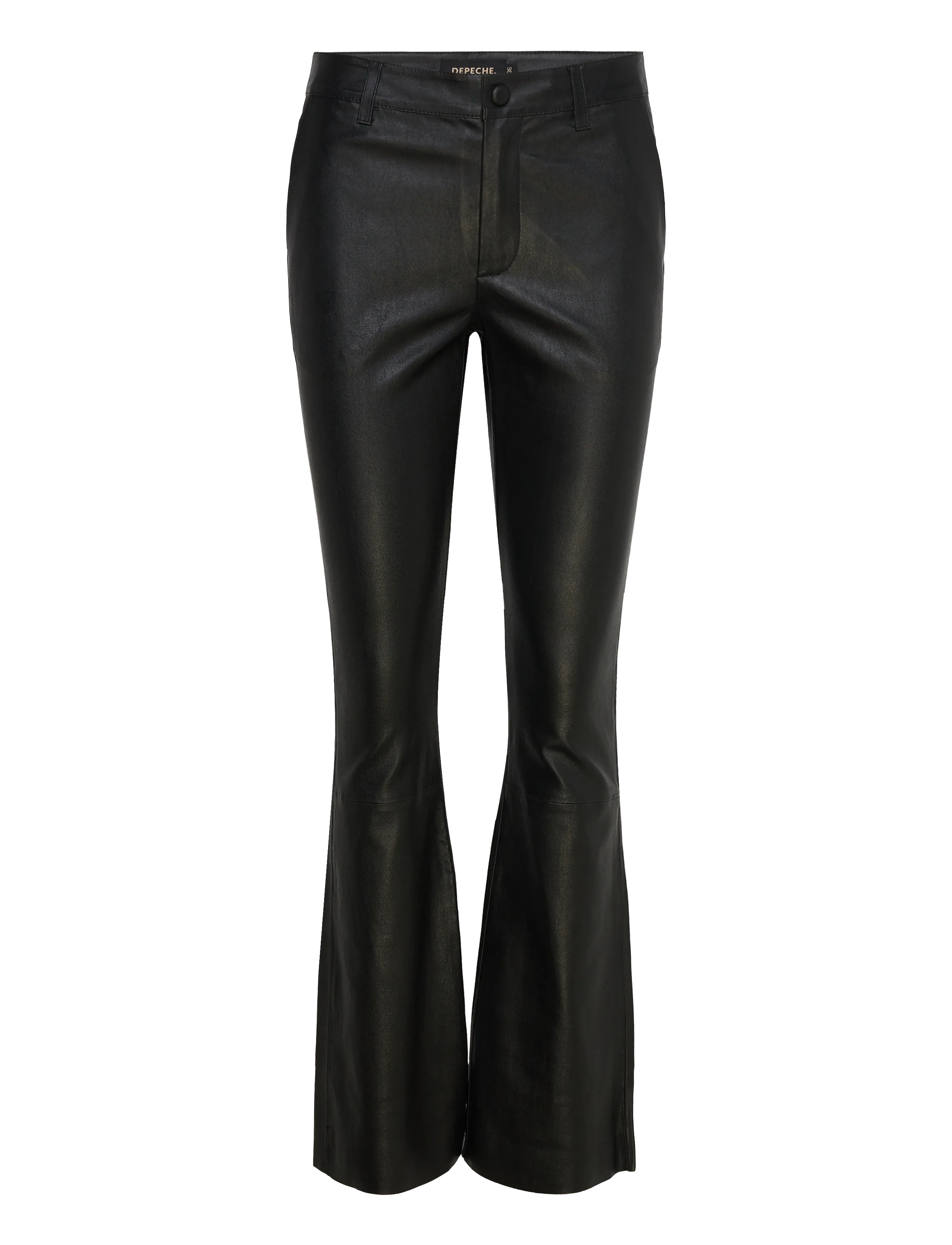 DEPECHE Allisondep Rw Flare Leder Hosen Schwarz - 40 - Damen