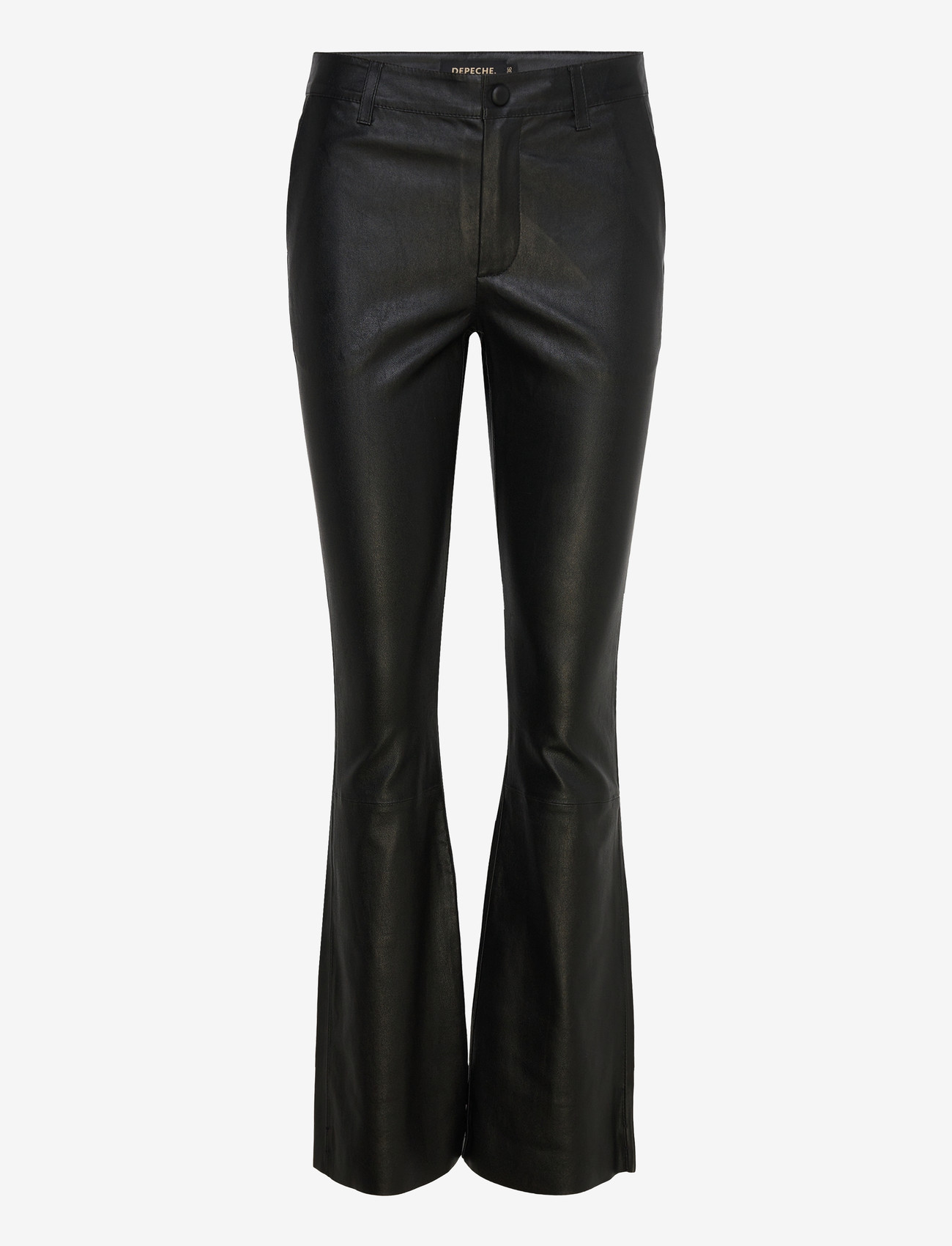 DEPECHE - AllisonDEP RW Flare Leather Pants - flare bukser - 099 black (nero) - 0