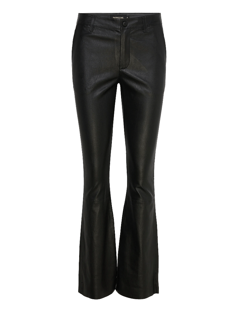 DEPECHE - AllisonDEP RW Flare Leather Pants - flare bukser - 099 black (nero) - 0