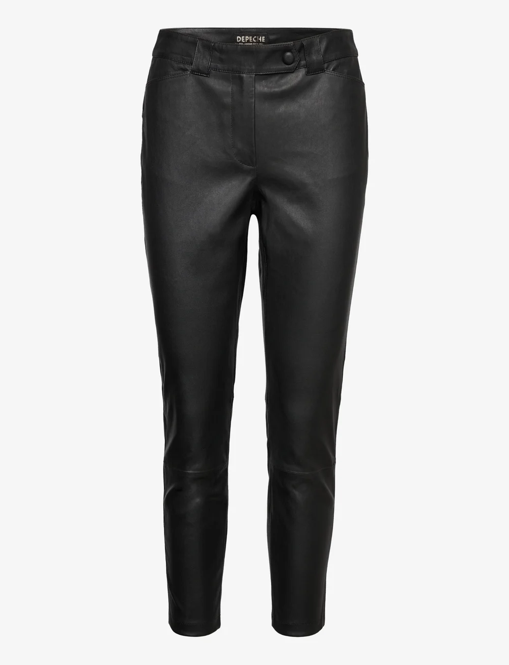 DEPECHE - Chino pant 7/8 pant - leather trousers - black - 0