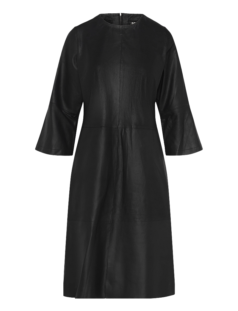 DEPECHE - RajaDEP Knee-long Leather Dress - midikleider - 099 black (nero) - 0