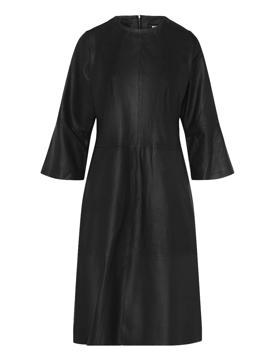 DEPECHE - RajaDEP Knee-long Leather Dress - 099 black (nero) - 0
