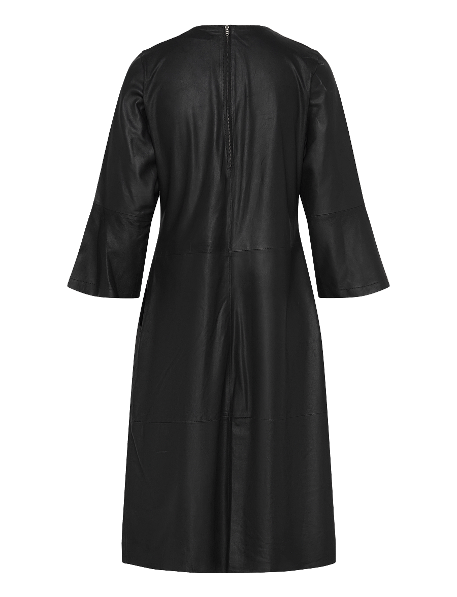 DEPECHE - RajaDEP Knee-long Leather Dress - 099 black (nero) - 1