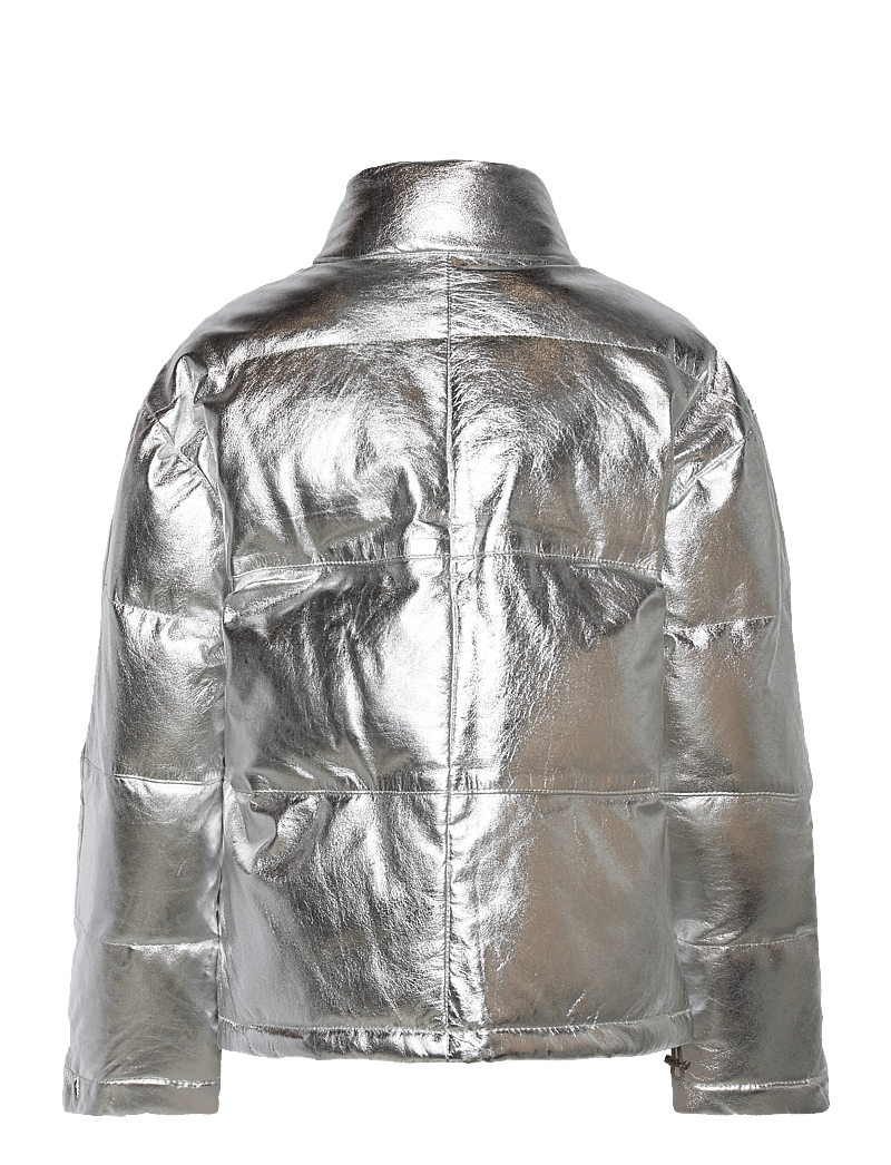 DEPECHE - LuluDEP Quilted Leather Jacket - frühlingsjacken - 207 silver metallic - 1