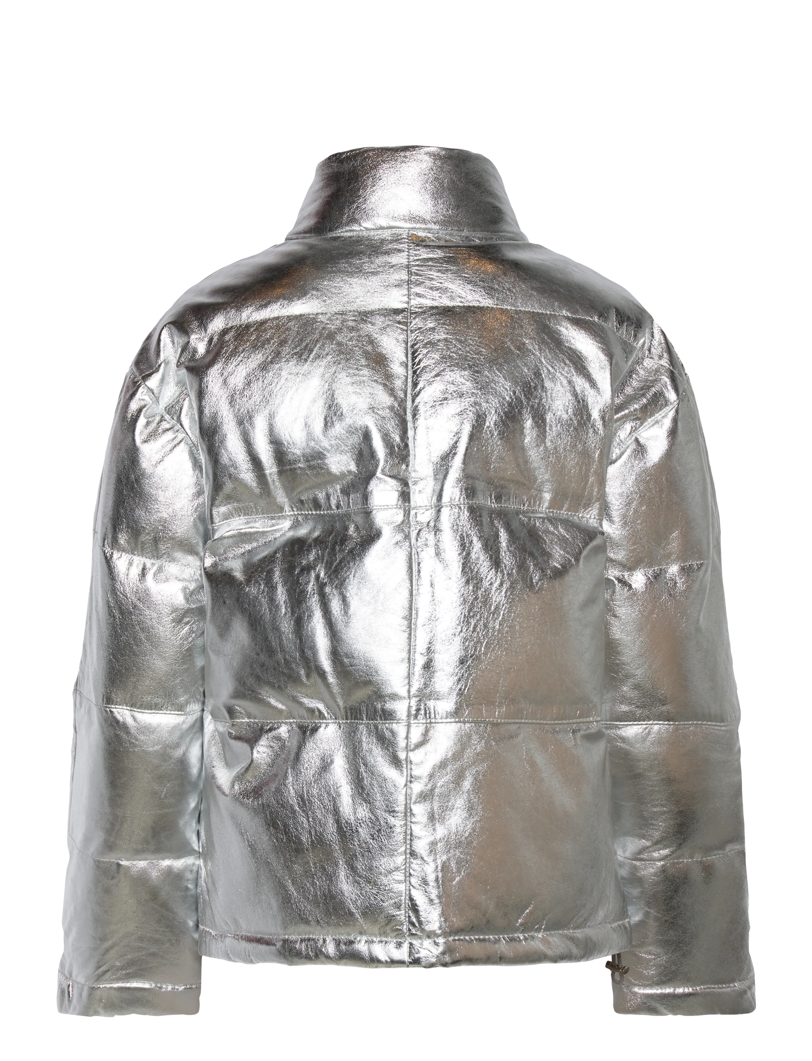 DEPECHE - LuluDEP Quilted Leather Jacket - vårjackor - 207 silver metallic - 1