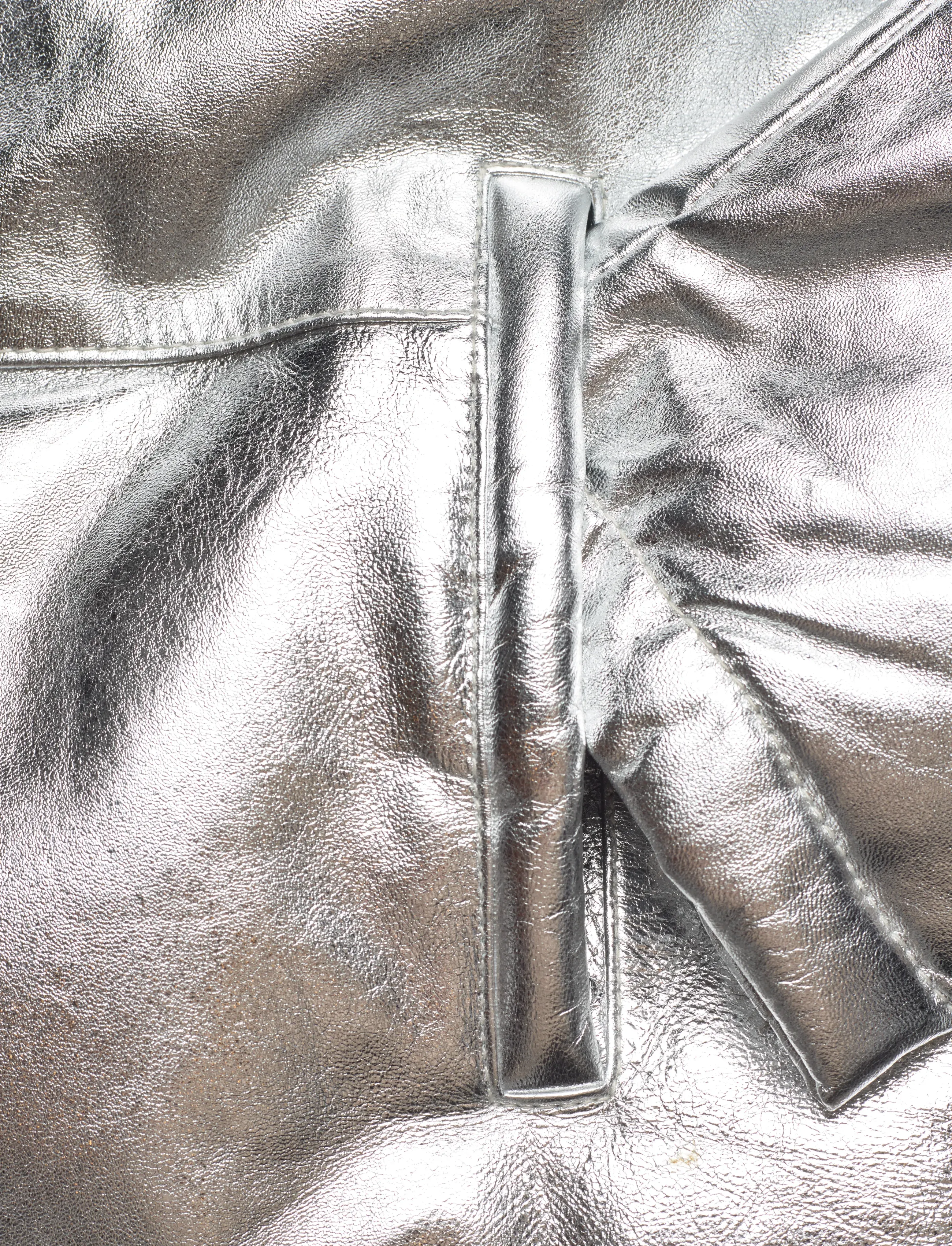DEPECHE - LuluDEP Quilted Leather Jacket - vårjackor - 207 silver metallic - 3