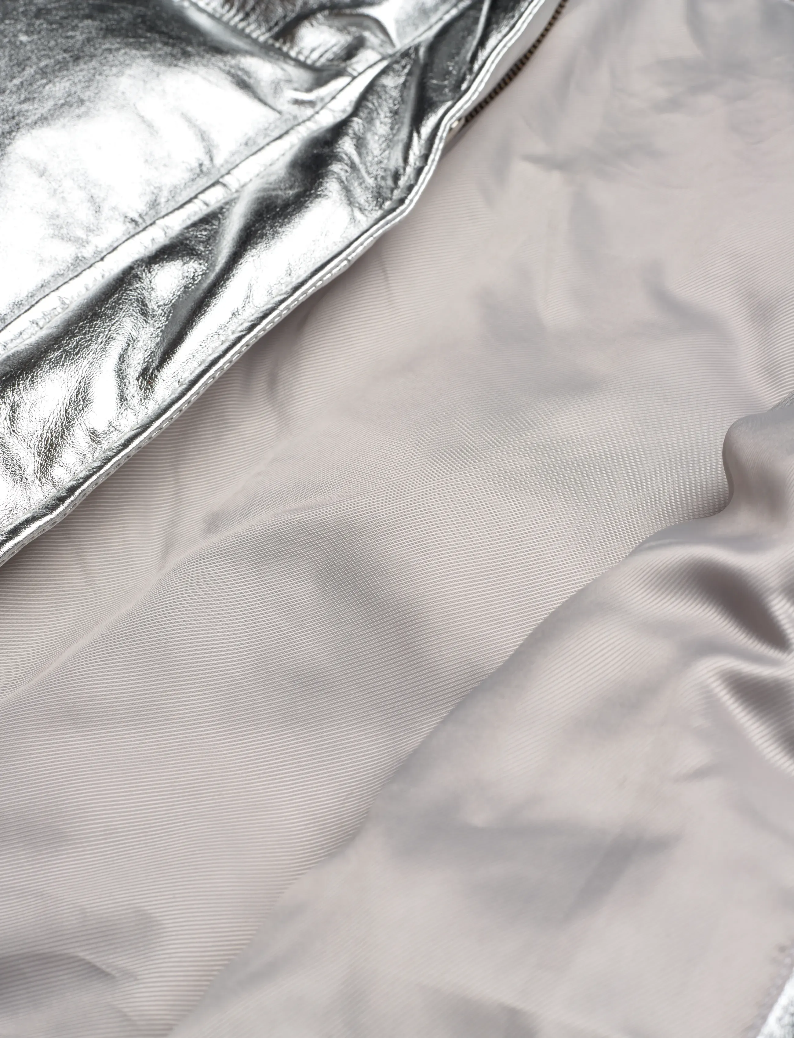 DEPECHE - LuluDEP Quilted Leather Jacket - vårjackor - 207 silver metallic - 4