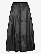 Long Leather Skirt - 099 BLACK (NERO)
