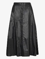 DEPECHE - Long Leather Skirt - skjørt i skinn - 099 black (nero) - 0