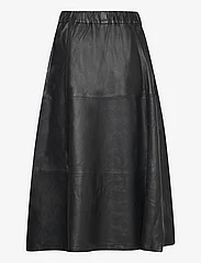 DEPECHE - Long Leather Skirt - 099 black (nero) - 1