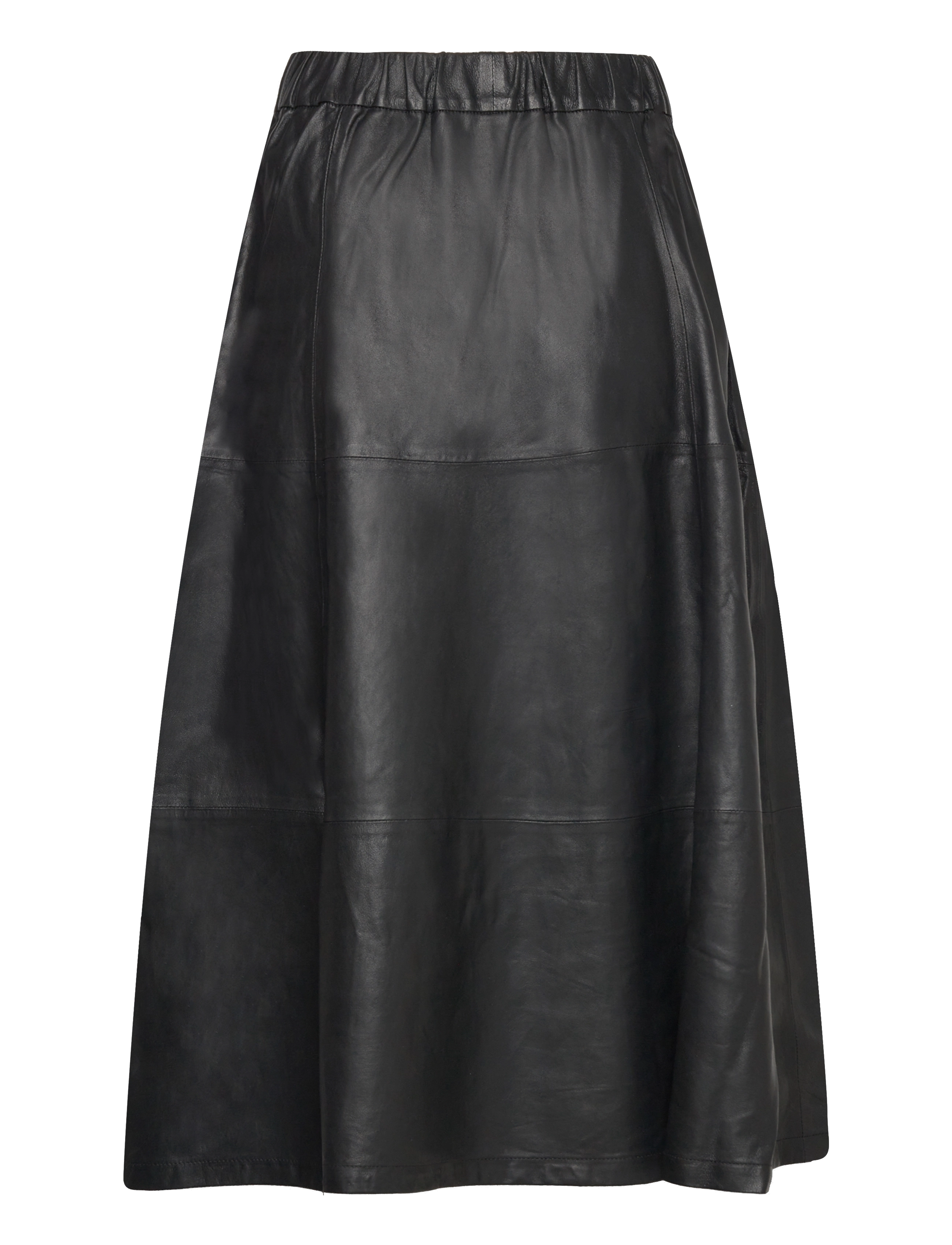 DEPECHE - Long Leather Skirt - 099 black (nero) - 1