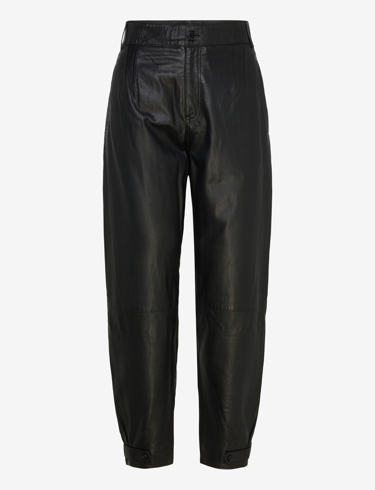 DEPECHE - BeccaDEP HW Pants Ankel Length - læderbukser - 099 black (nero) - 0