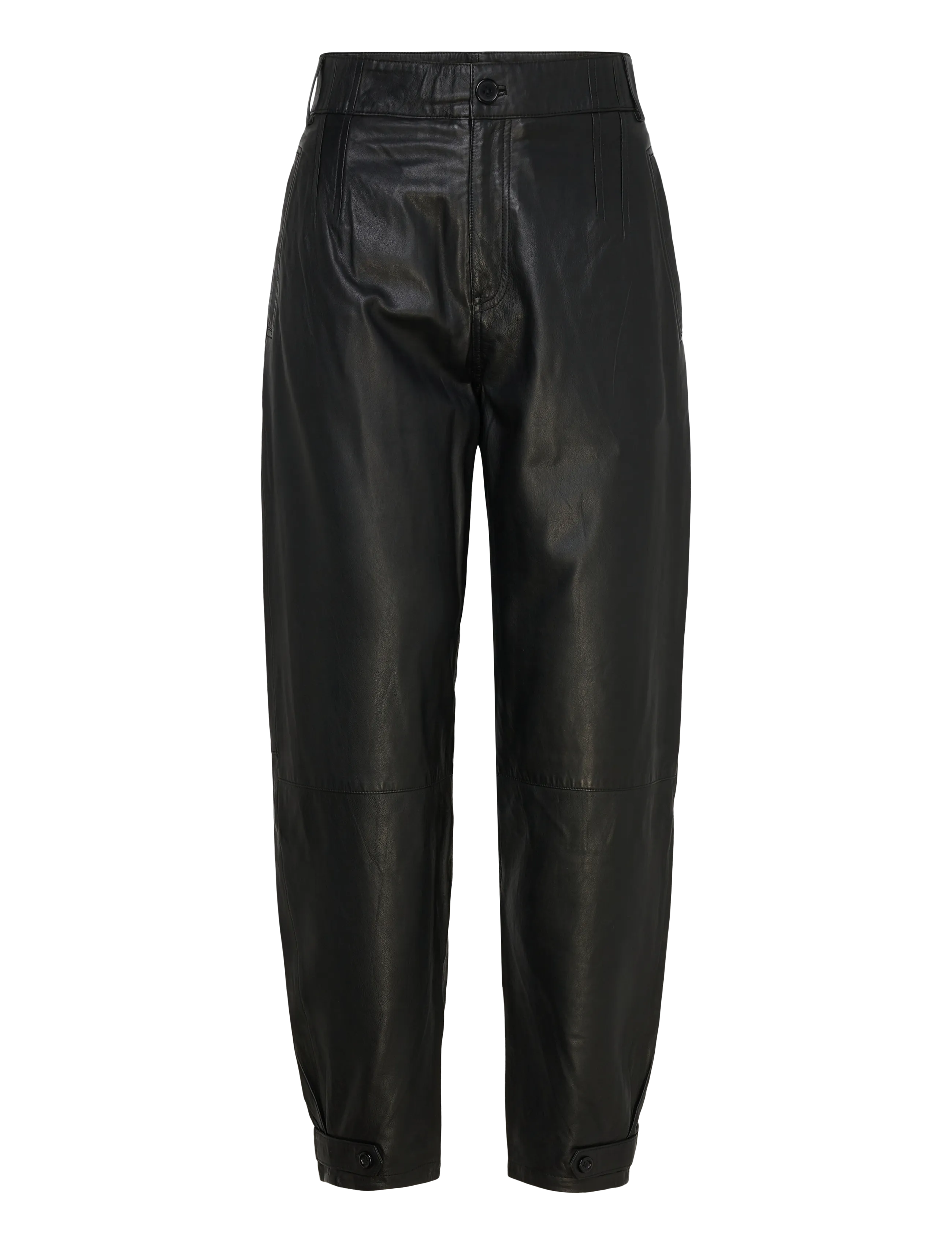 DEPECHE BeccaDEP HW Pants Ankel Length - Nahkpüksid - 099 BLACK (NERO) / black
