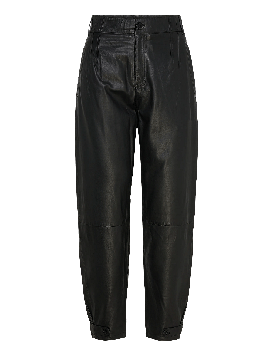 DEPECHE - BeccaDEP HW Pants Ankel Length - læderbukser - 099 black (nero) - 0