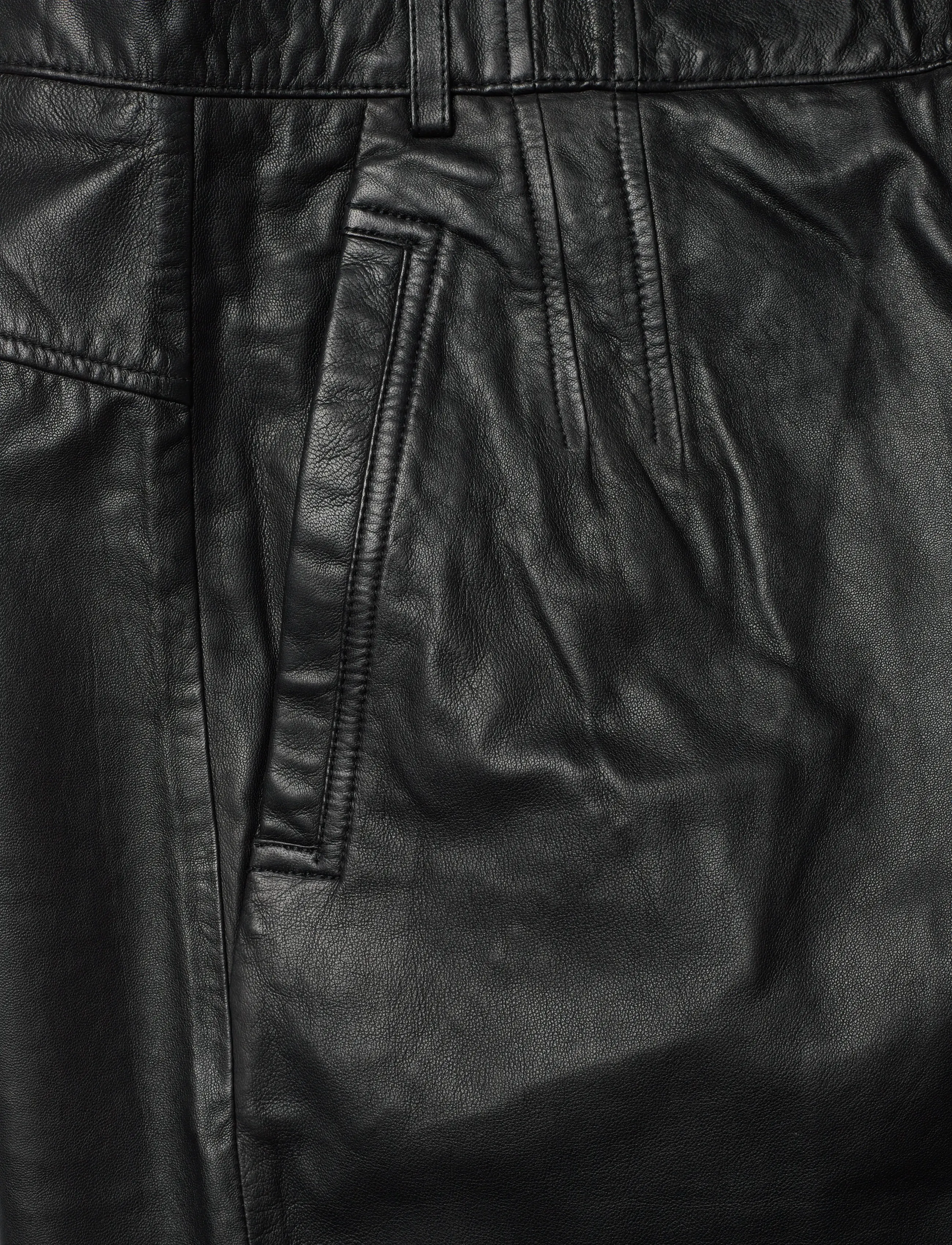 DEPECHE - BeccaDEP HW Pants Ankel Length - læderbukser - 099 black (nero) - 2