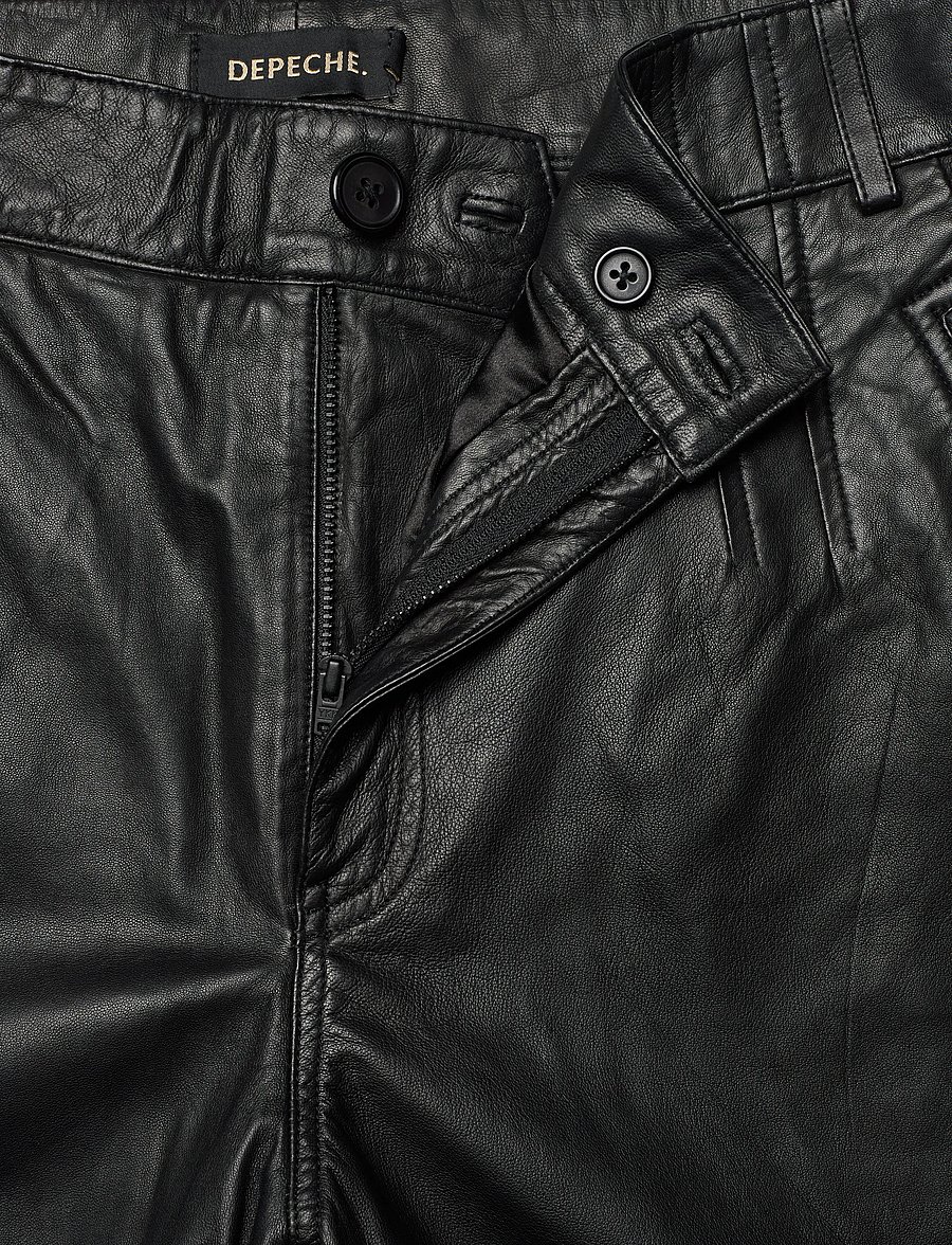 DEPECHE - BeccaDEP HW Pants Ankel Length - læderbukser - 099 black (nero) - 3