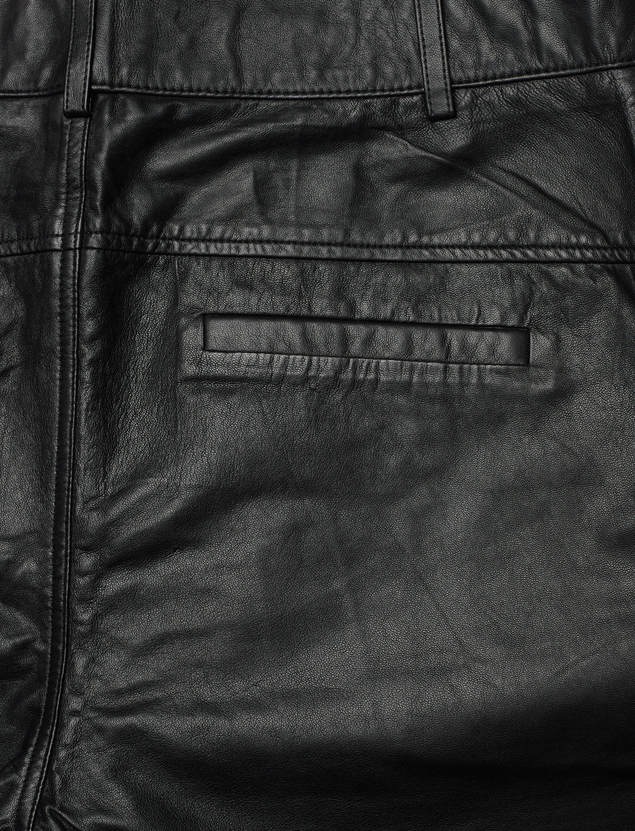 DEPECHE - BeccaDEP HW Pants Ankel Length - læderbukser - 099 black (nero) - 4
