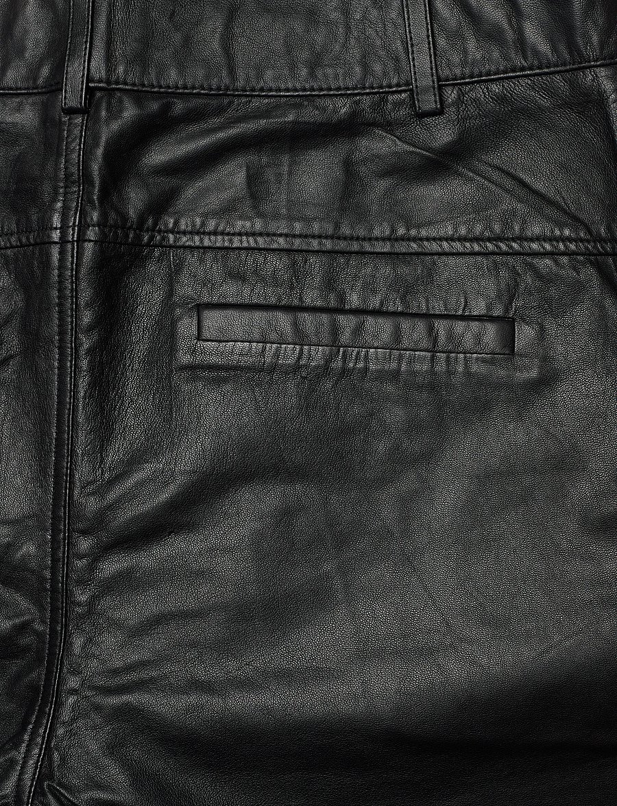 DEPECHE - BeccaDEP HW Pants Ankel Length - læderbukser - 099 black (nero) - 4