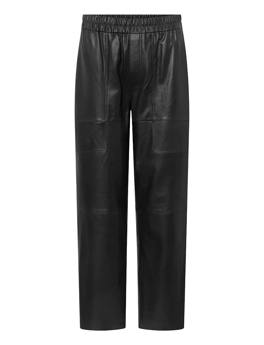 DEPECHE - BellaDEP HW Pants Full Length - læderbukser - 099 black (nero) - 0
