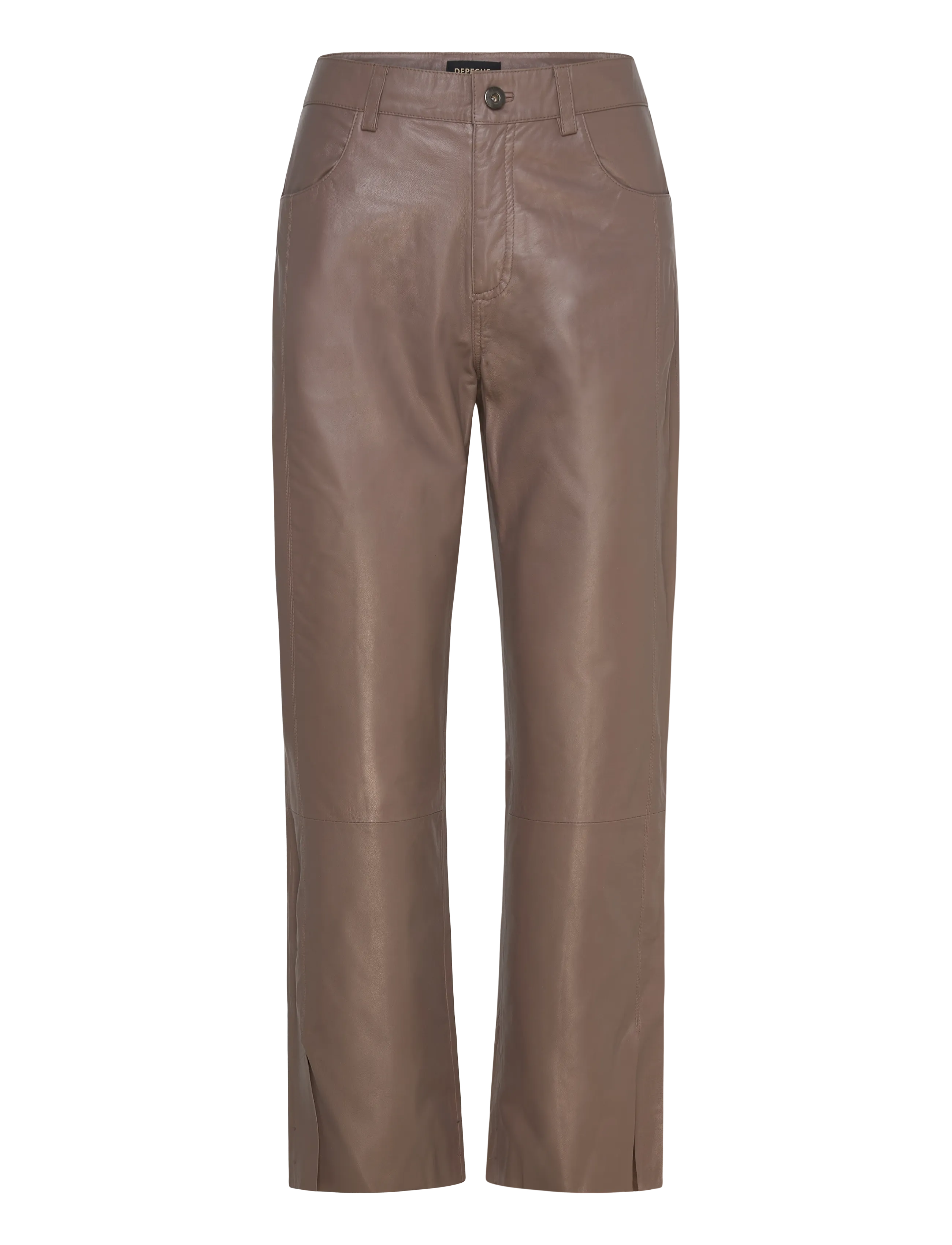 DEPECHE BindyDEP HW Pants 7/8 Length Straight Leg - Bukser - 168 LATTE / brown
