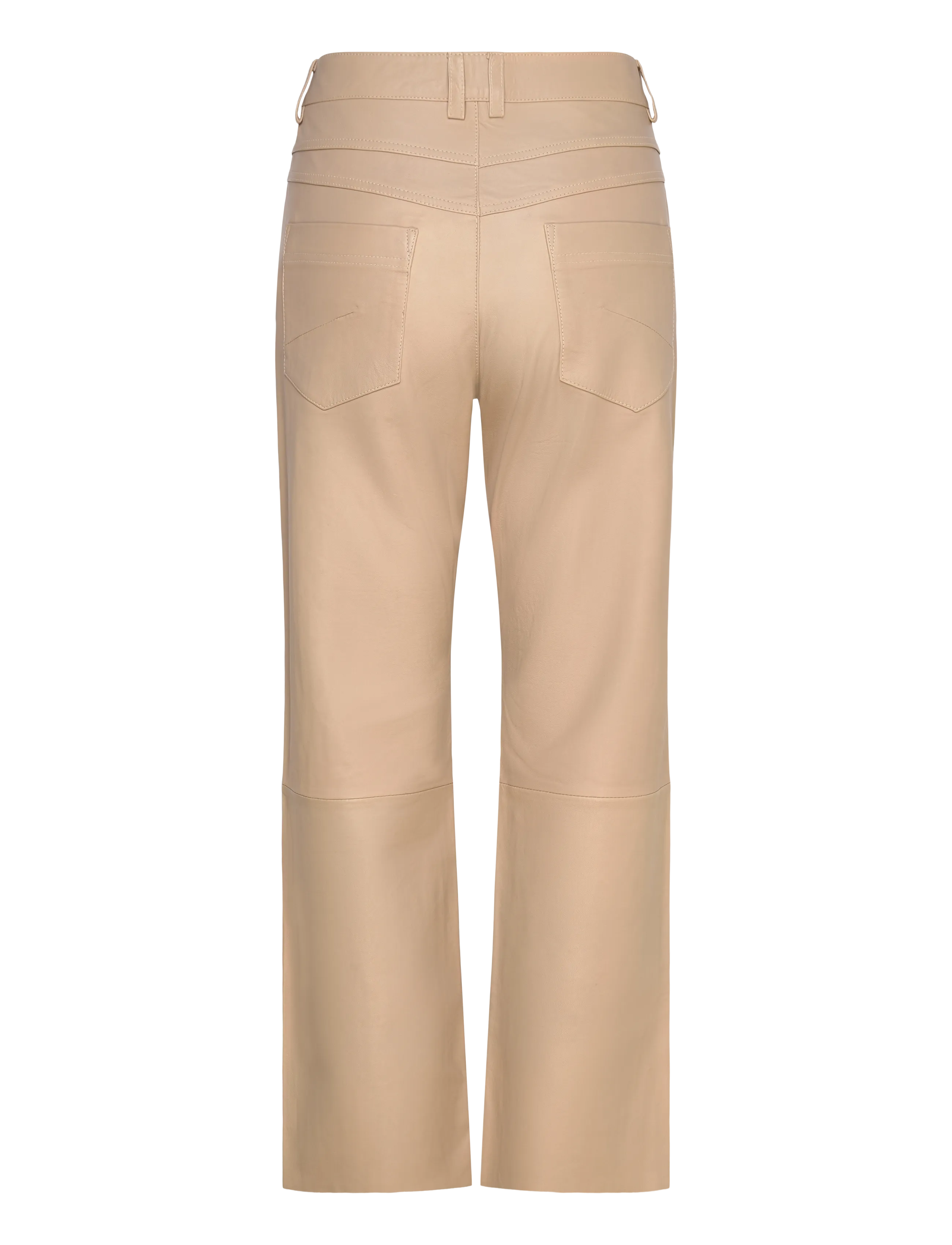 DEPECHE - BindyDEP HW Pants 7/8 Length Straight Leg - læderbukser - 177 cream - 1