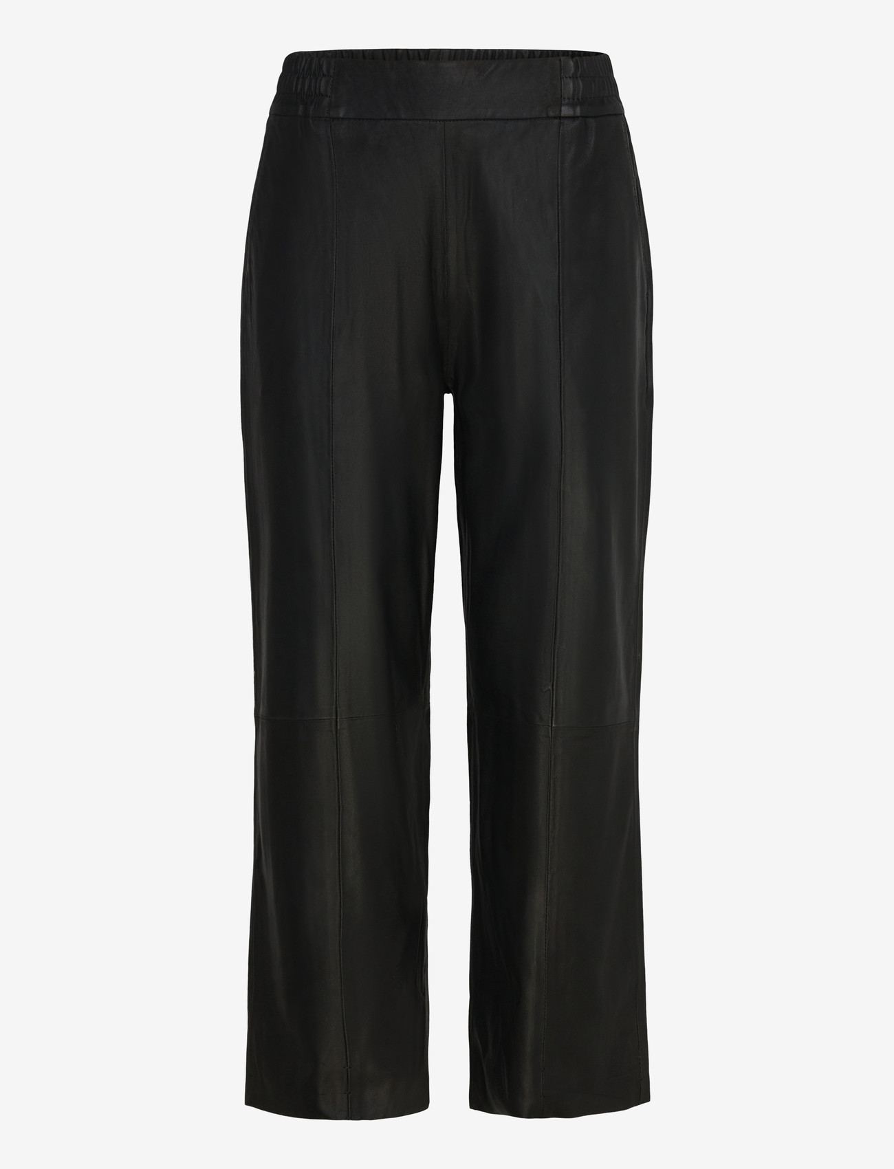 DEPECHE - SallyDEP HW Pants 7/8 Length Straight Leg - nahkpüksid - 099 black (nero) - 0