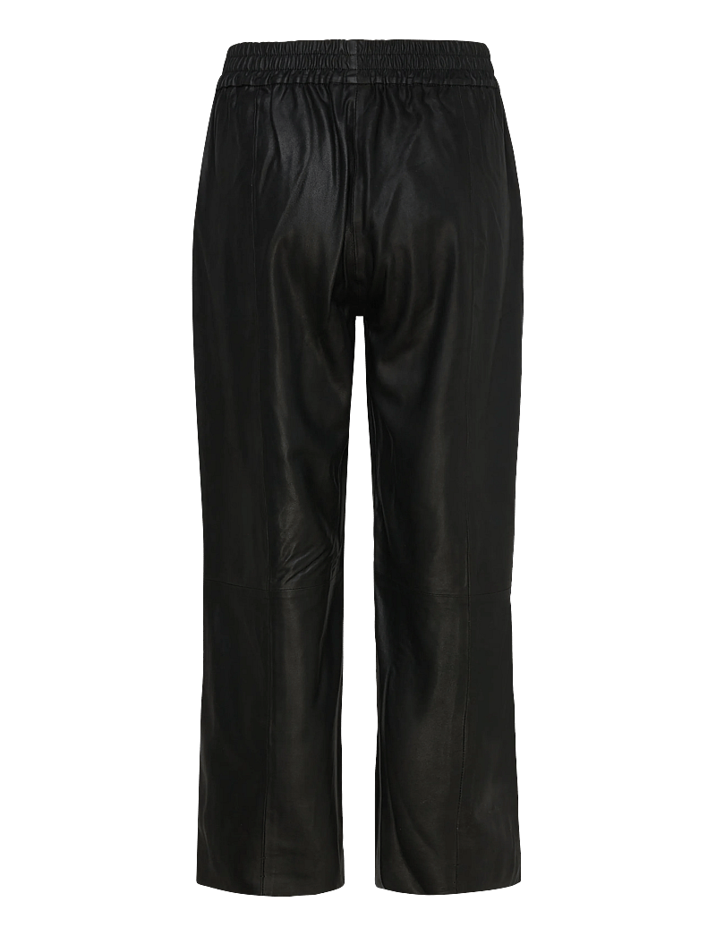 DEPECHE - SallyDEP HW Pants 7/8 Length Straight Leg - nahkpüksid - 099 black (nero) - 1