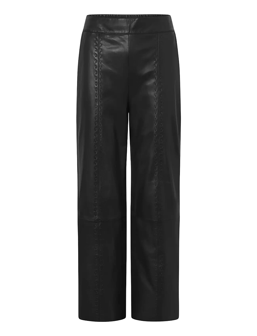 DEPECHE - JuliaDEP HW Pants Full Length Straight Leg - 099 black (nero) - 0
